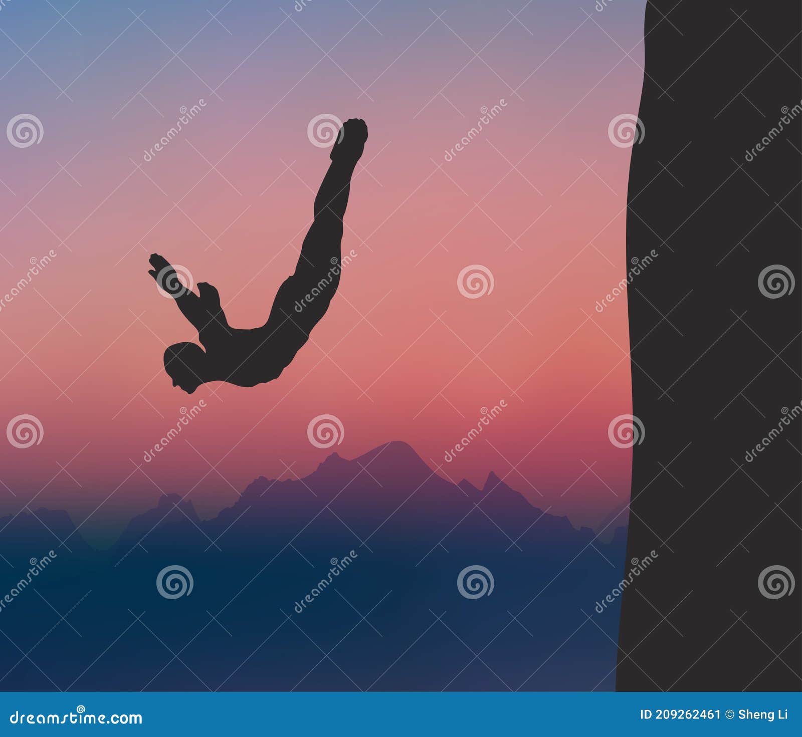 Cliff Diving Sport Emblems, Labels And Design Elements. Diving Sport