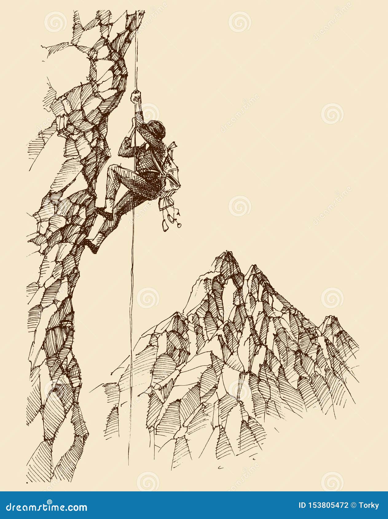 Mountain climbing sketch Stock Vector by lhfgraphics 21156221