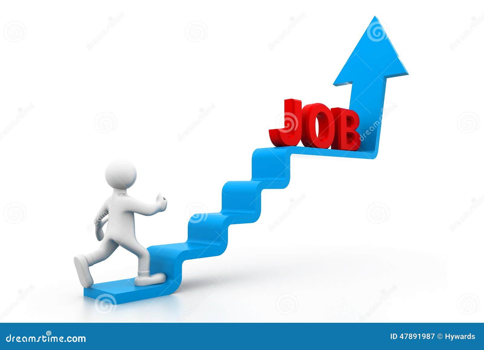Man Climbs the Ladder of Job Stock Illustration Illustration of