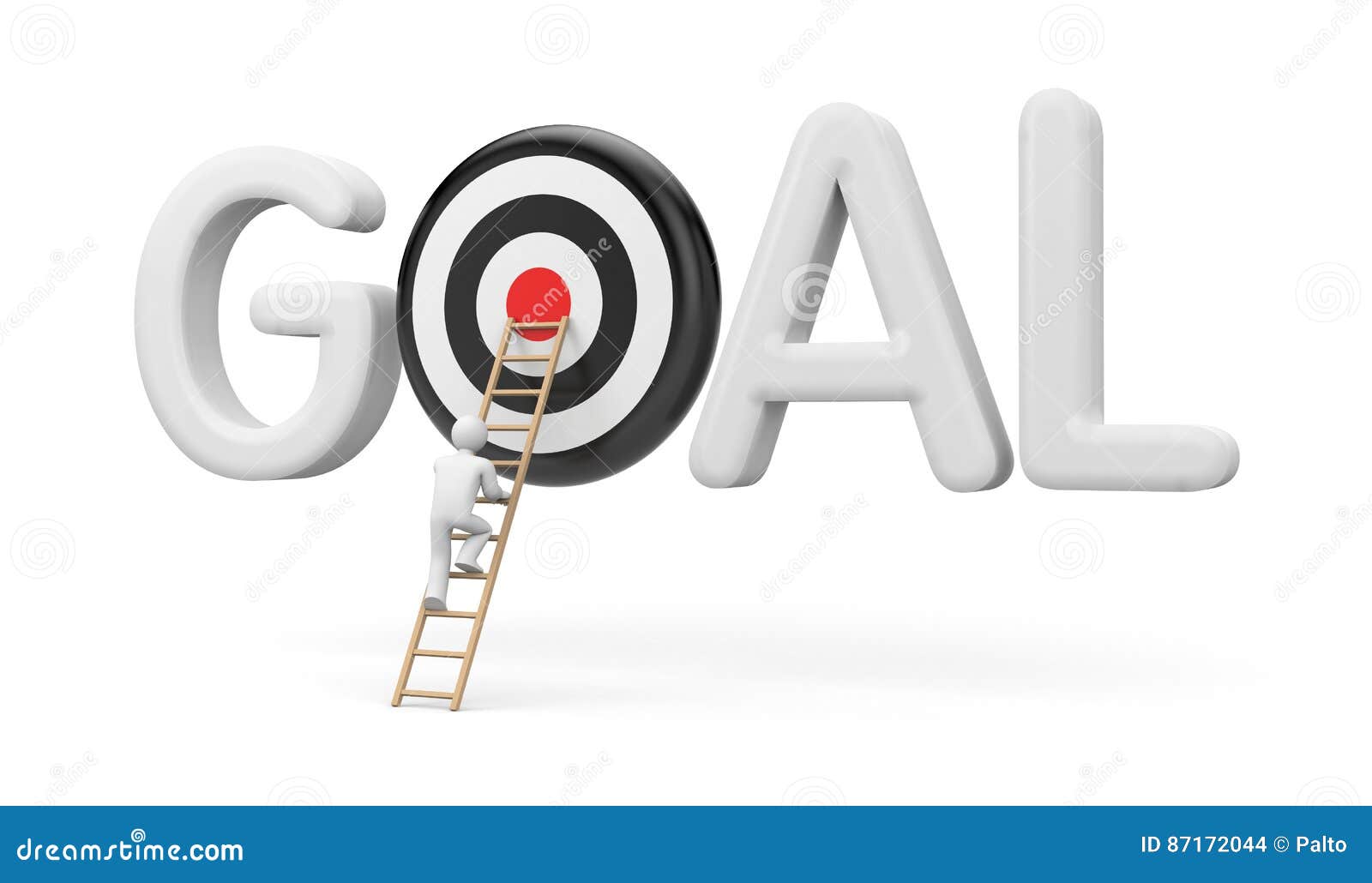 man climbs to the stairs to the target goals