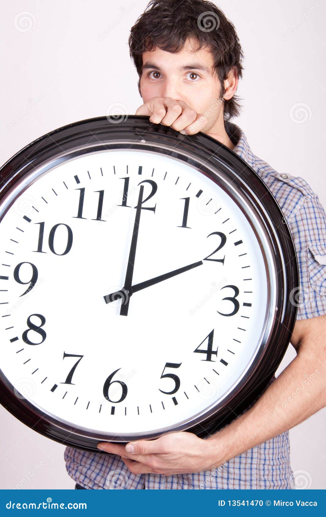 Man with clock stock photo. Image of hurry, business 13541470