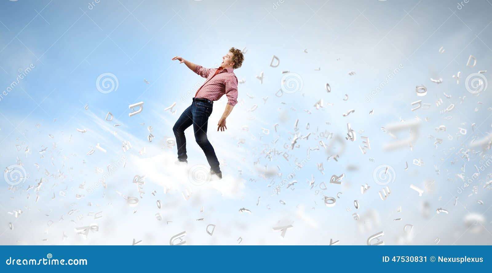 Man on cloud stock image. Image of liberty, heaven, businessman 47530831