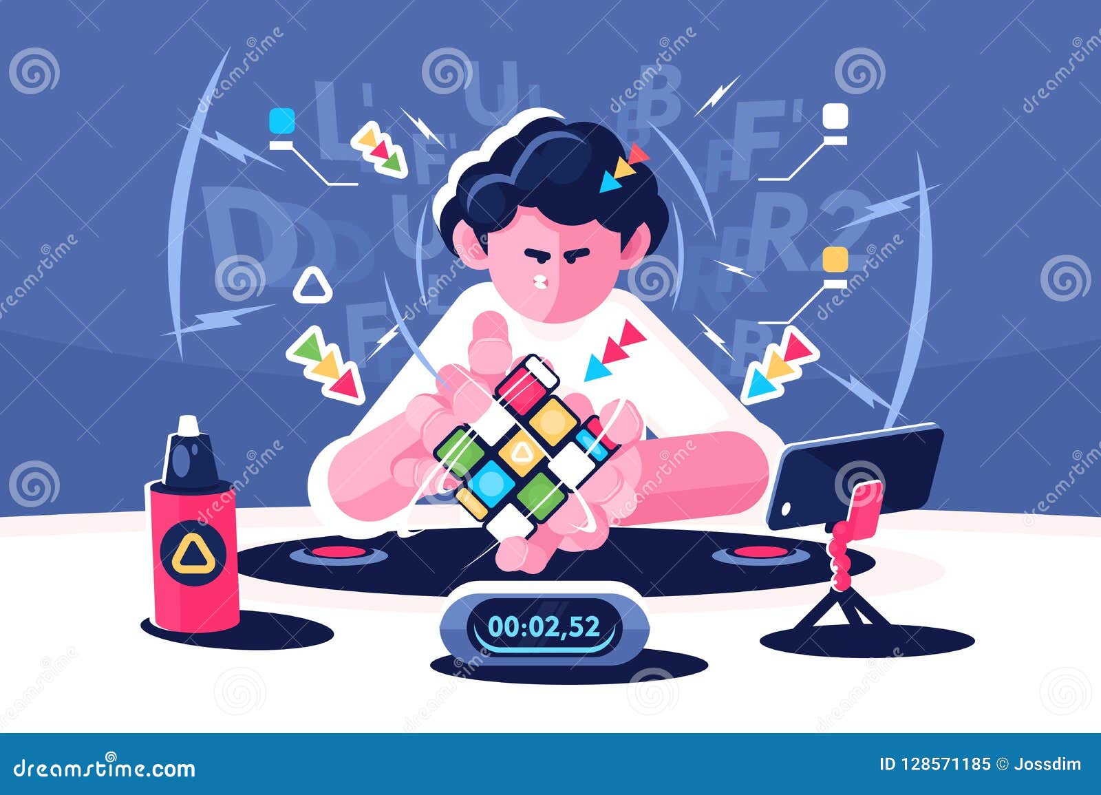 Man Collect Cube Timer Championship Concept Editorial Image - Illustration of inspiration: 128571185