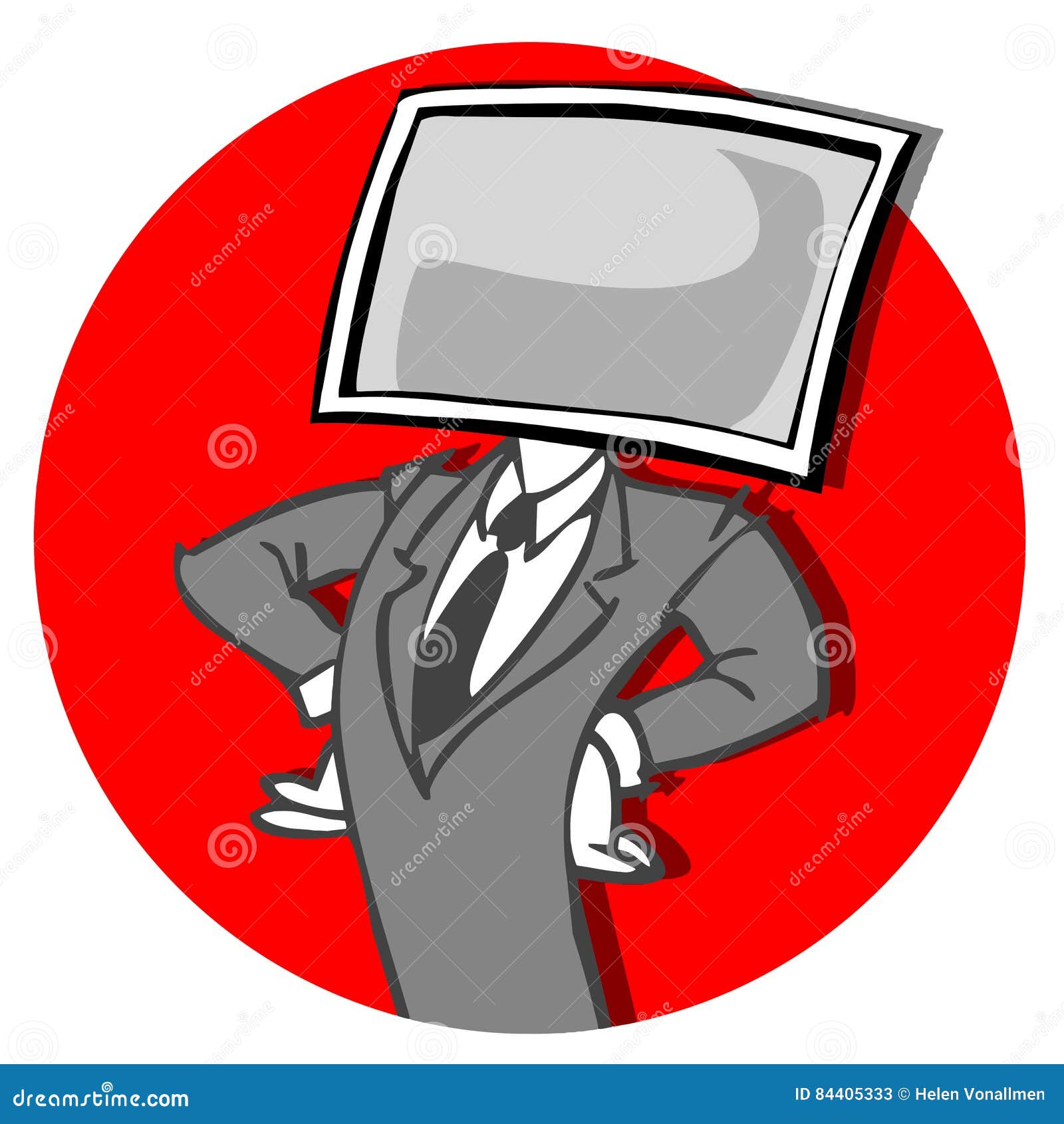 Man with computer face stock vector. Illustration of clipart - 84405333