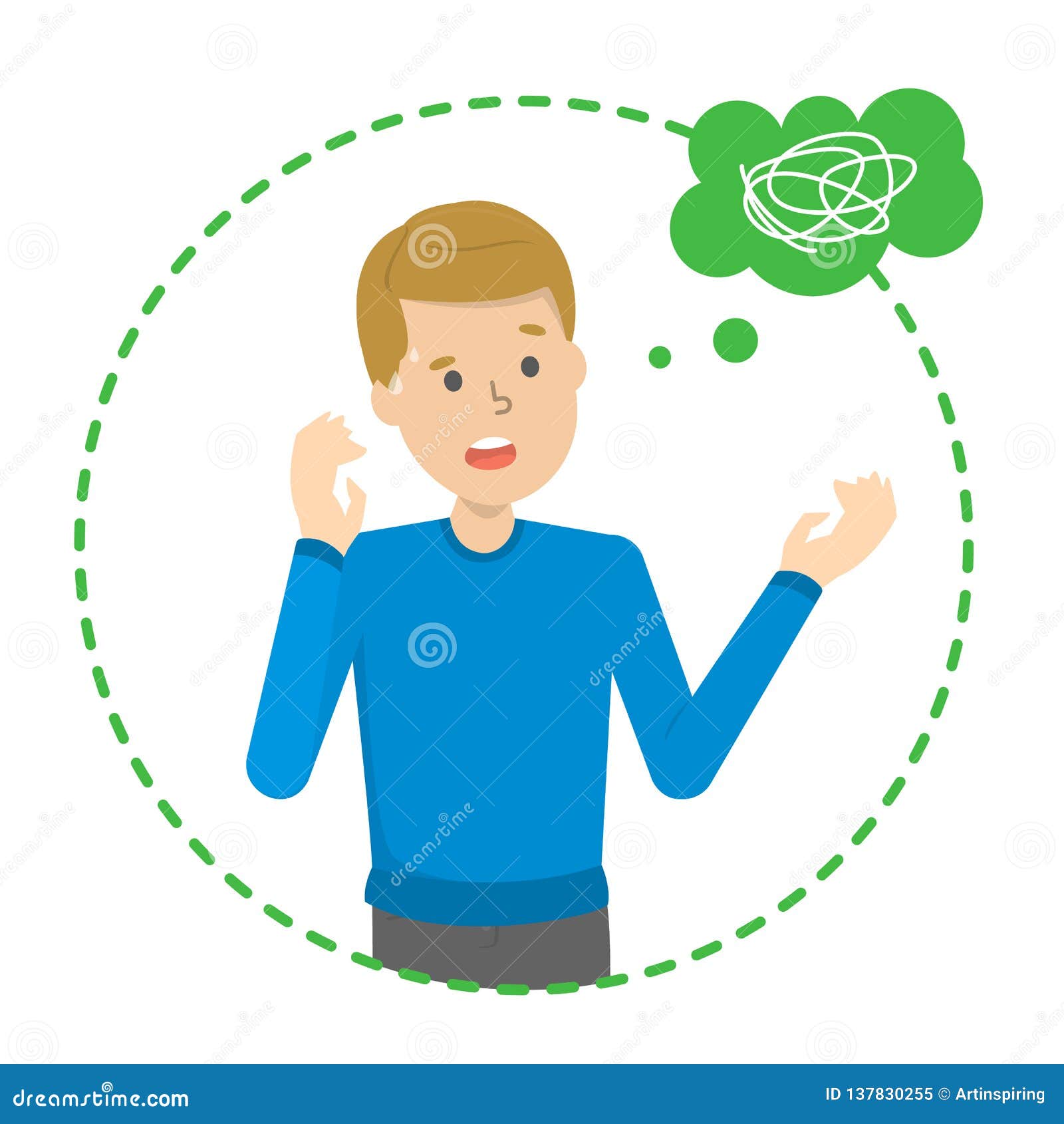 Man is in Confusion. Hard Decision Making Stock Vector - Illustration of  cartoon, person: 137830255