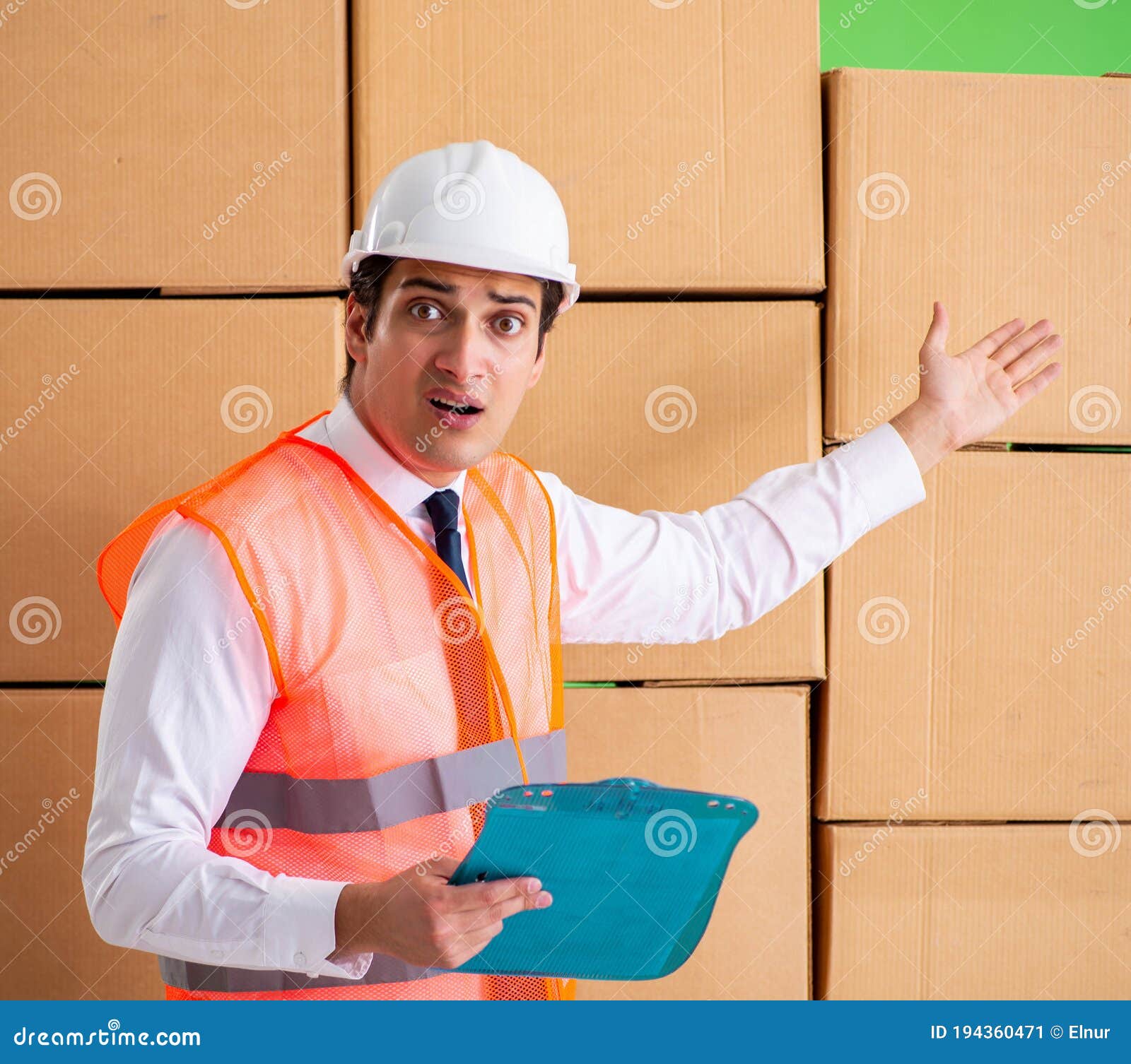 Man Contractor Working in Box Delivery Relocation Service Stock Image