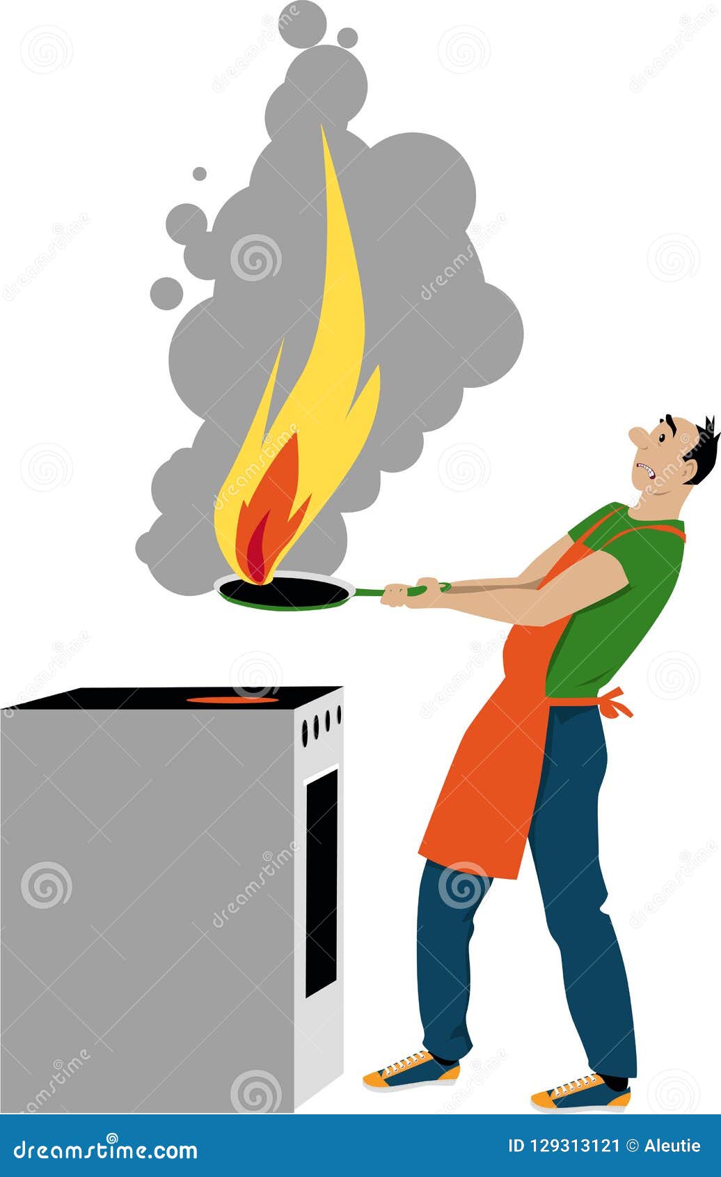 Kitchen fire hazard stock vector. Illustration of hazard 129313121