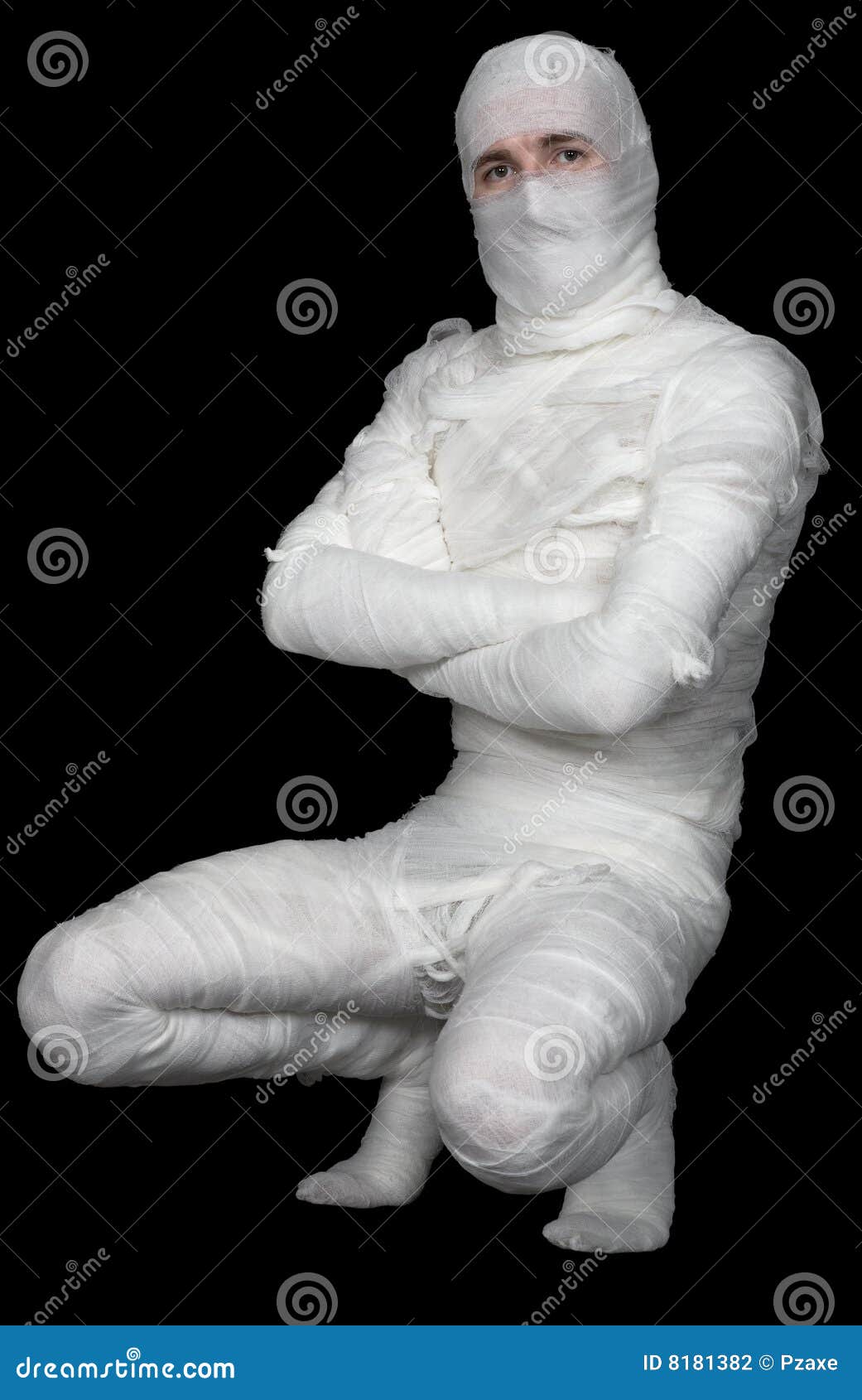 Man in costume of mummy stock photo. Image of voodoo, black 8181382