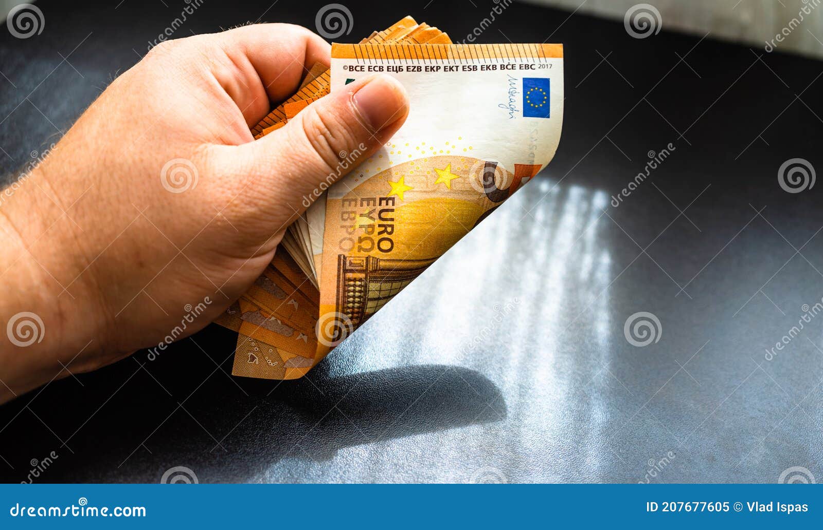 Man Counting Money, Counting EURO Close Up Stock Image Image of
