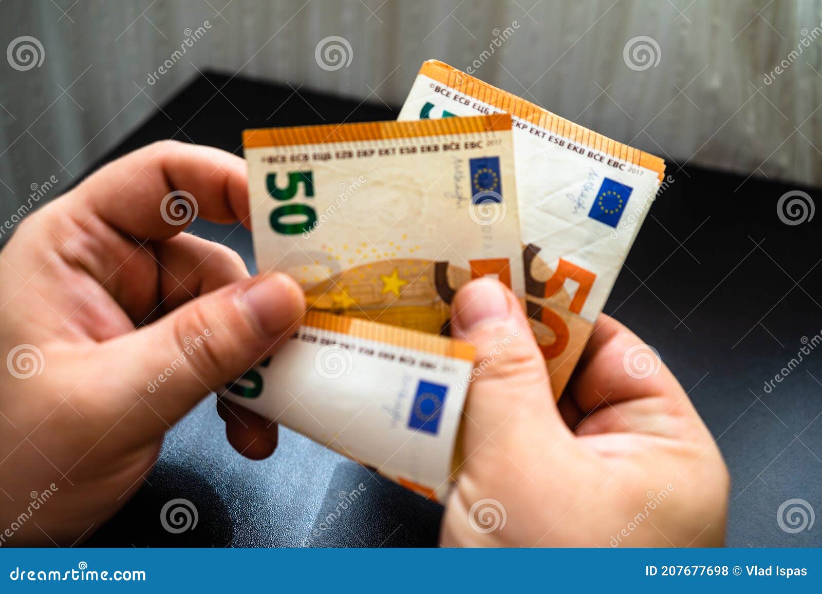 Man Counting Money, Counting EURO Close Up Stock Photo Image of