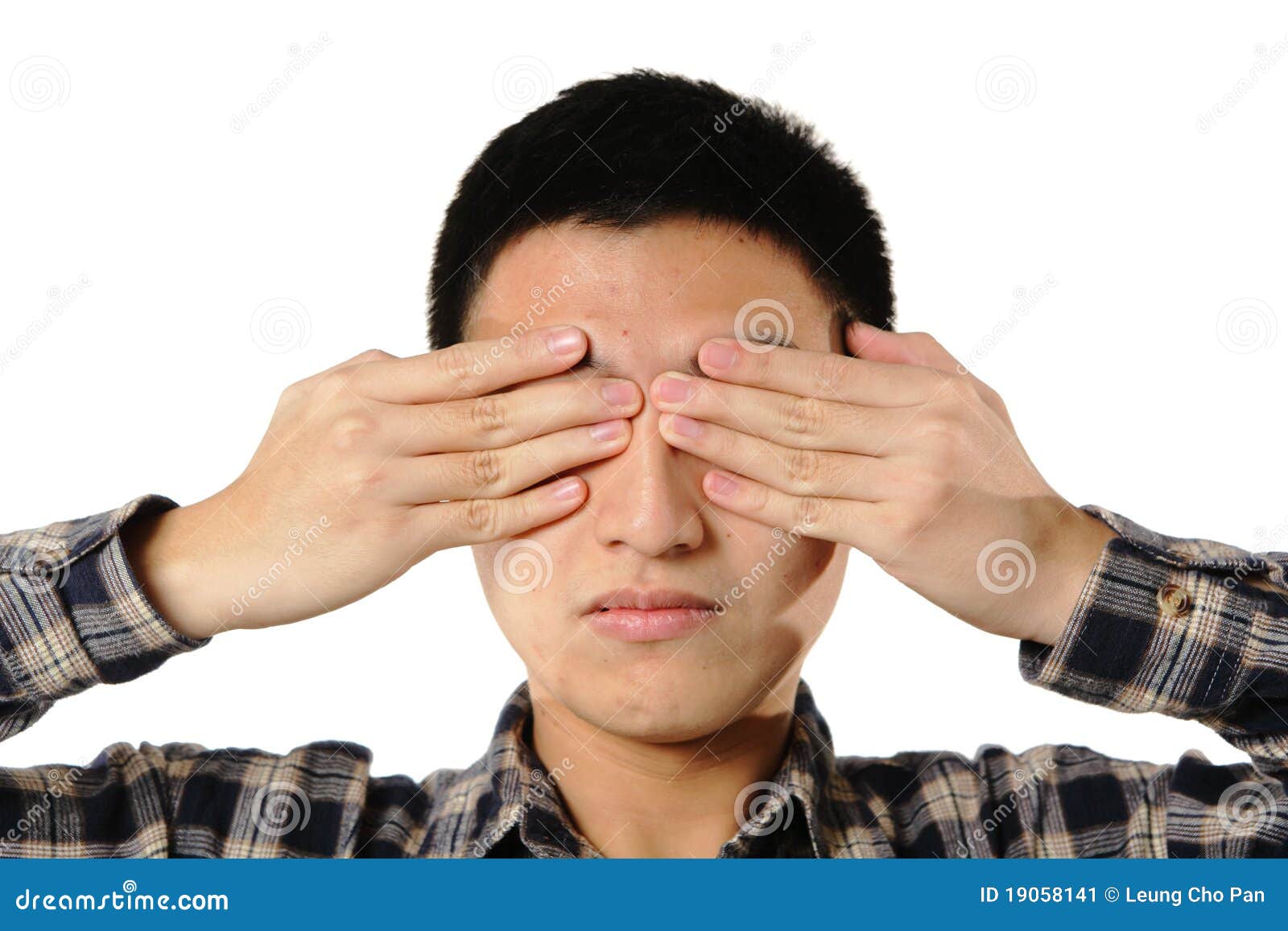 Man cover his eye stock image. Image of metaphor, closed 19058141