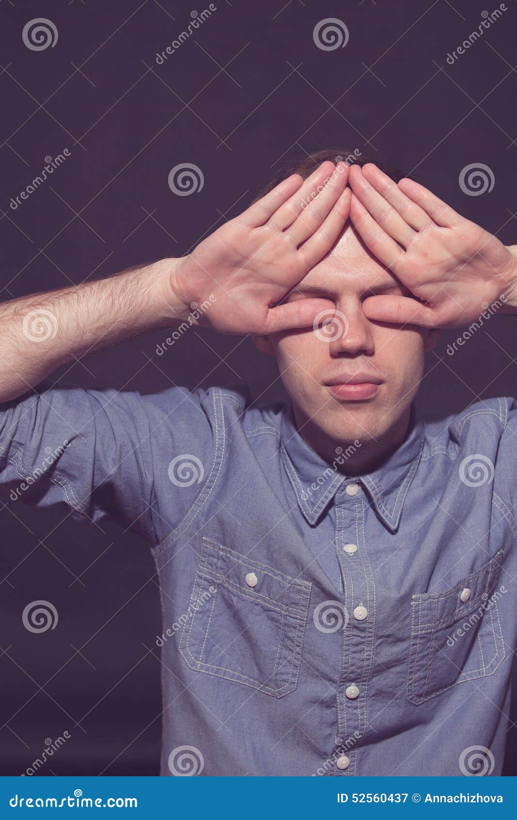 Man Covering Face with His Both Hands Stock Image Image of clueless