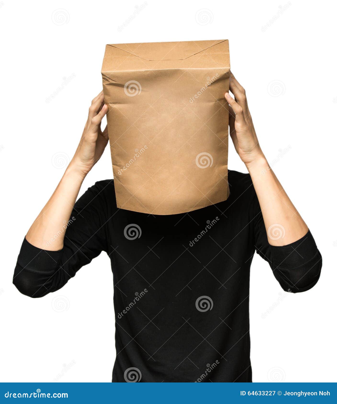Fisherman Relationship capital Man Covering His Head Using a Paper Bag. Man Thinking Stock Image - Image  of funny, ashamed: 64633227