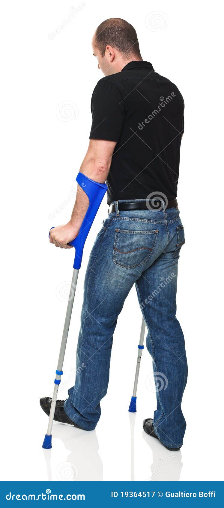 Man with crutch stock image. Image of rehabilitation 19364517
