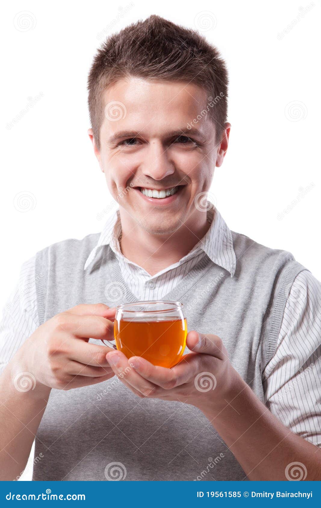 Man with cup of tea stock image. Image of beauty, human 19561585
