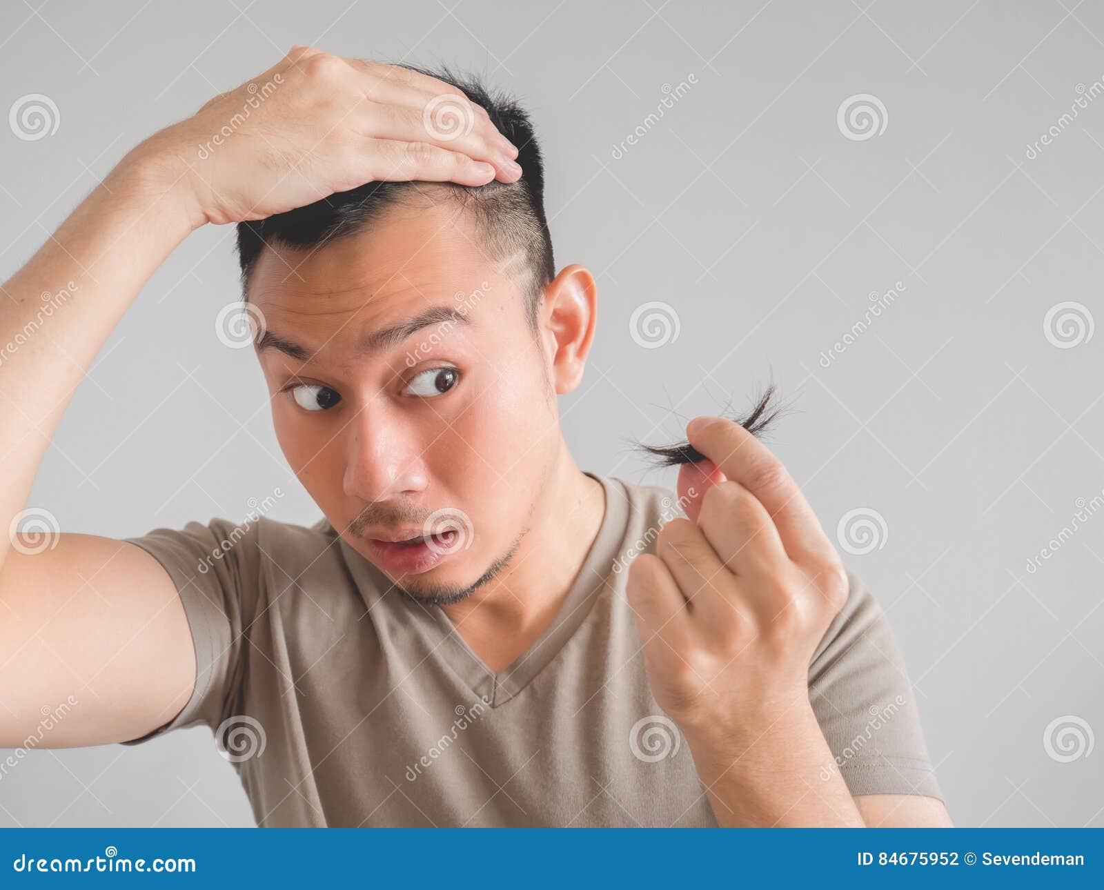 Man Cut His Own Hair Stock Photo Image Of Funny Adult 84675952