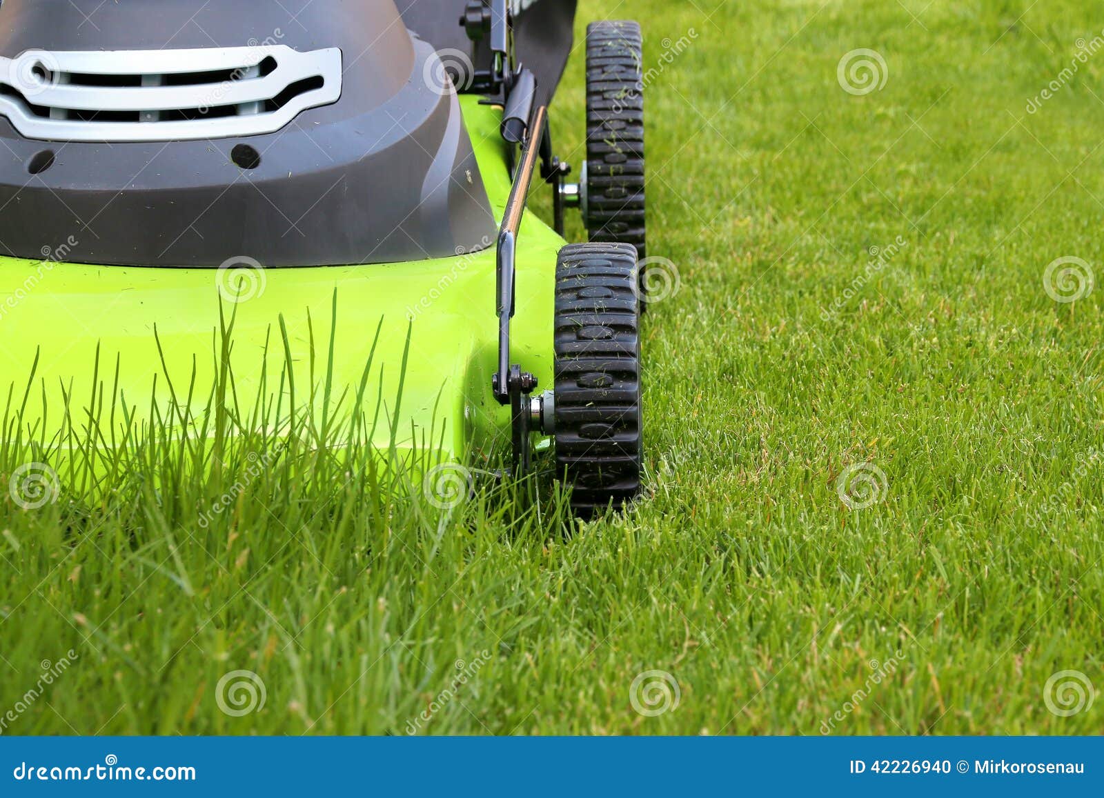 Man Cutting the Grass with Lawn Mower Stock Photo Image of mowing
