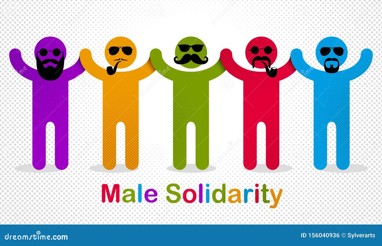 man day international holiday, gentleman club, male solidarity concept   icon or greeting