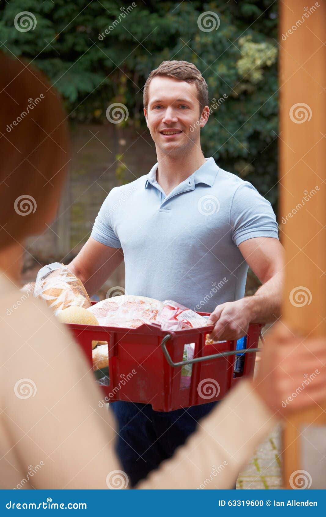 Man Delivering Online Grocery Order Stock Photo Image of mature