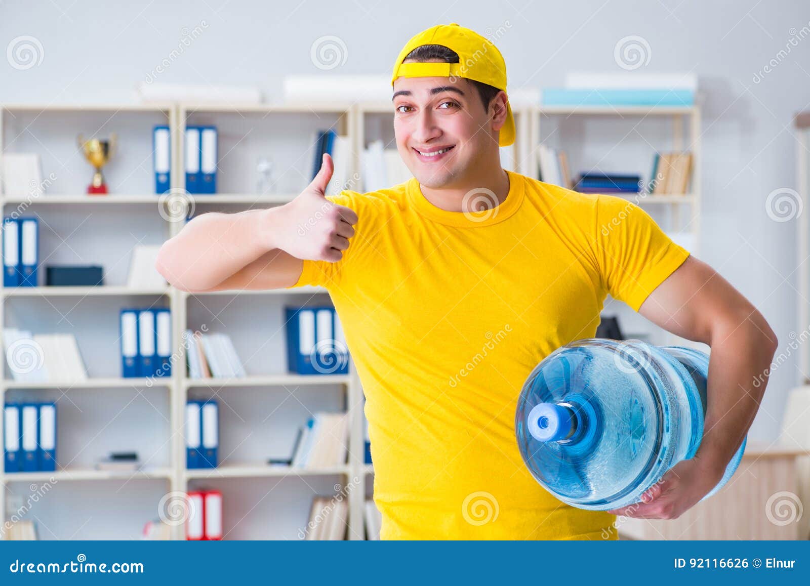 The Man Delivering Water Bottle To the Office Stock Photo Image of