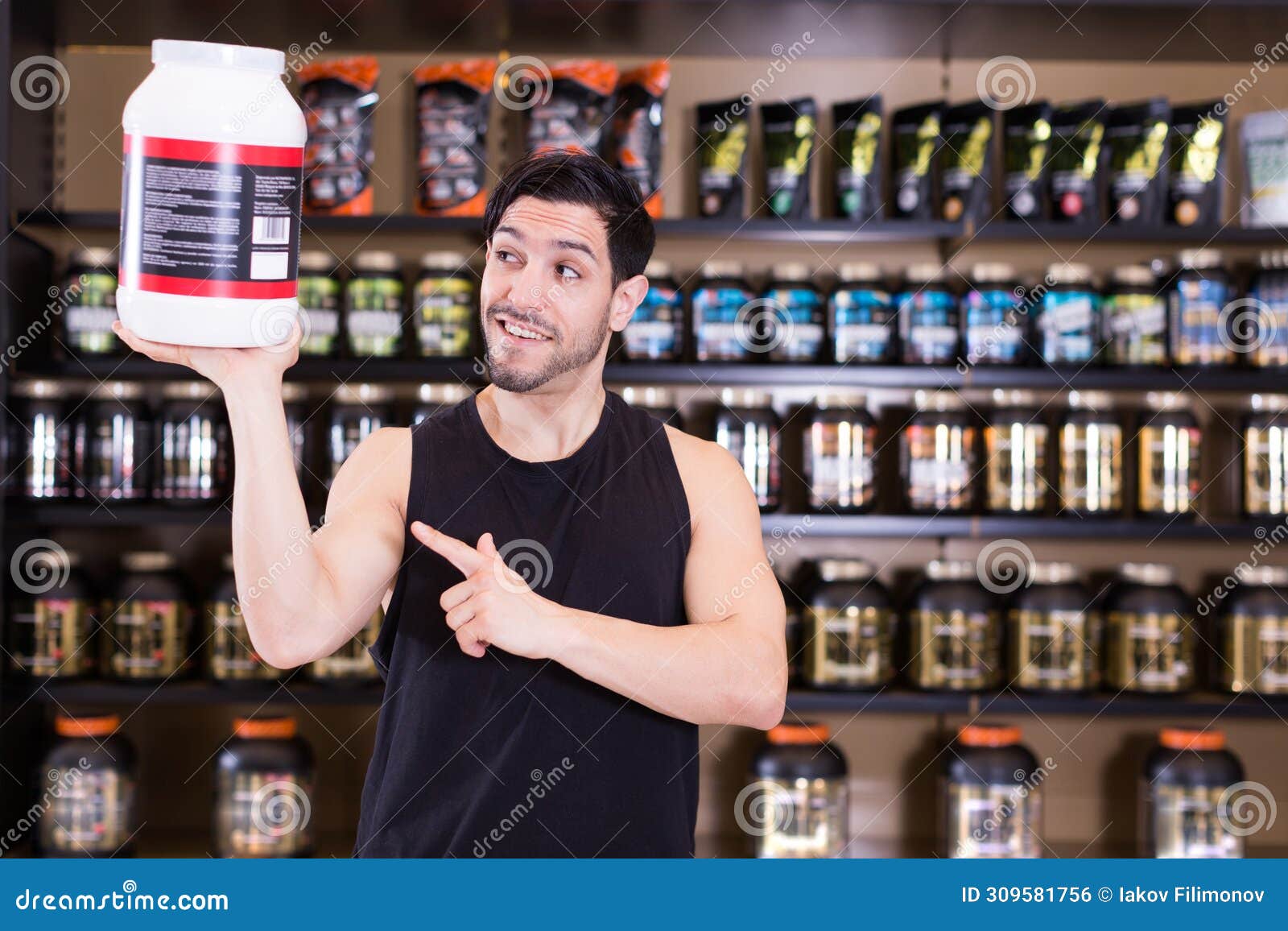 man demostration sport nutrition products