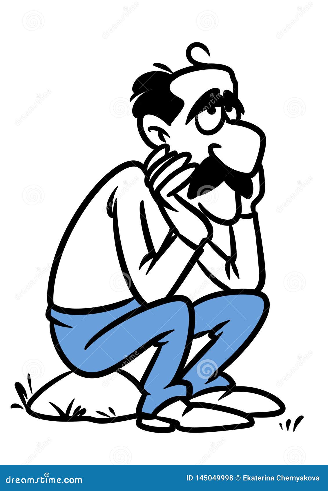 Man Depression Sits Thinking Sad Character Cartoon Illustration Stock Illustration - Illustration of crisis, contour: 145049998 Man Depression Sits Thinking Sad Character Cartoon Illustration Stock Illustration - Illustration of crisis, contour: 145049998