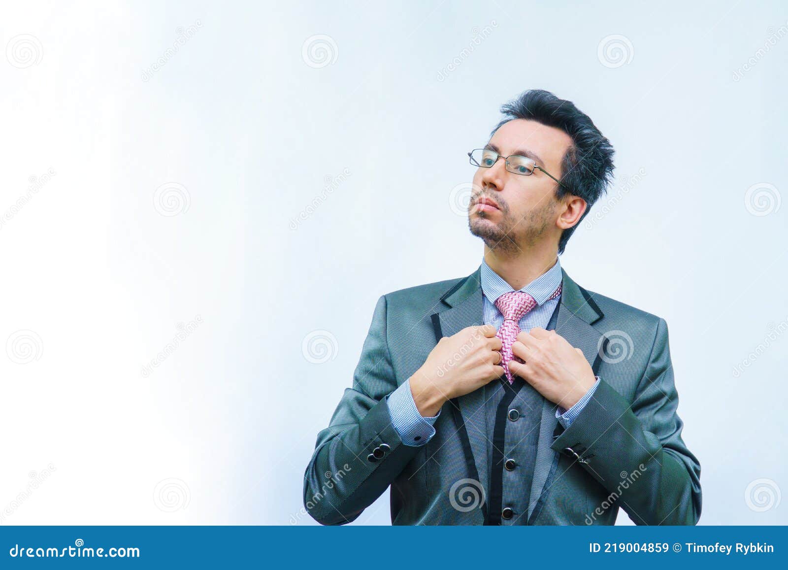 Disheveled Man In Business Suit With Folded Hands Stock Photography ...