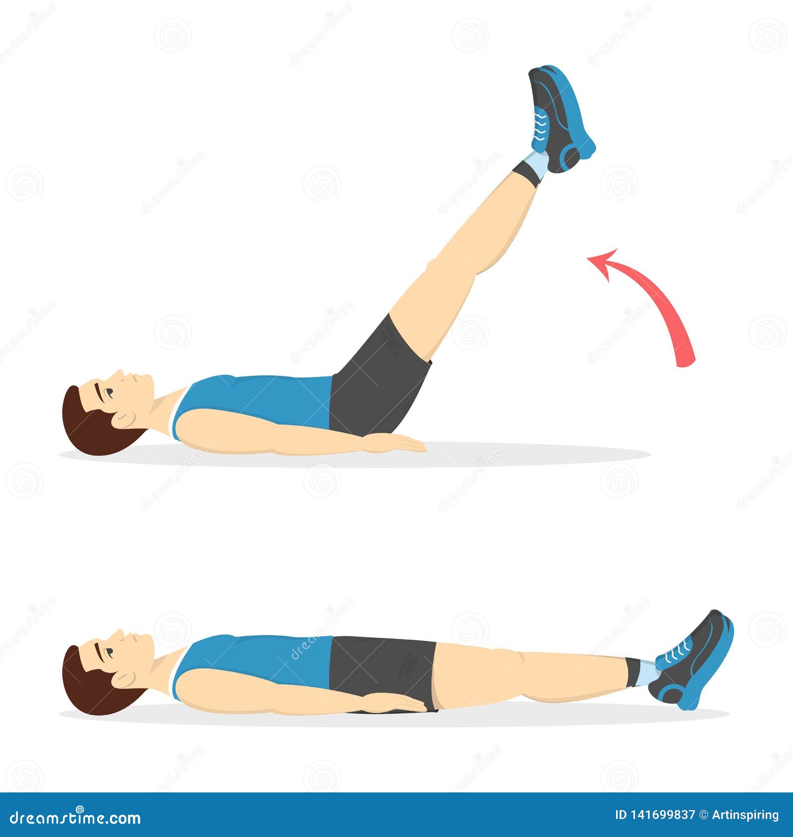 Man Doing Crunches in the Gym. Belly Burn Stock Vector - Illustration ...