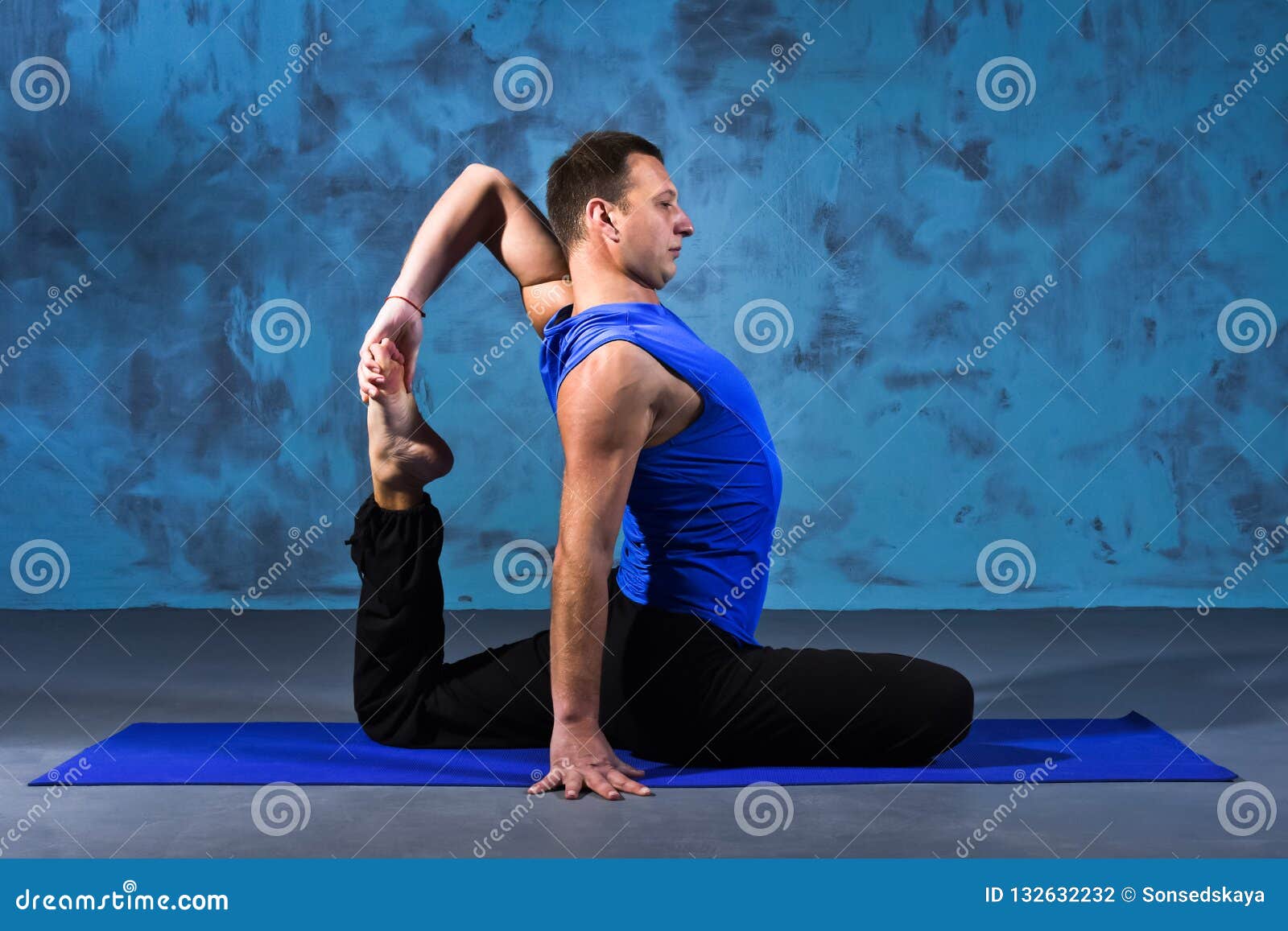 Man Doing Eka Pada Rajakapotasana Stock Photo Image of fitness
