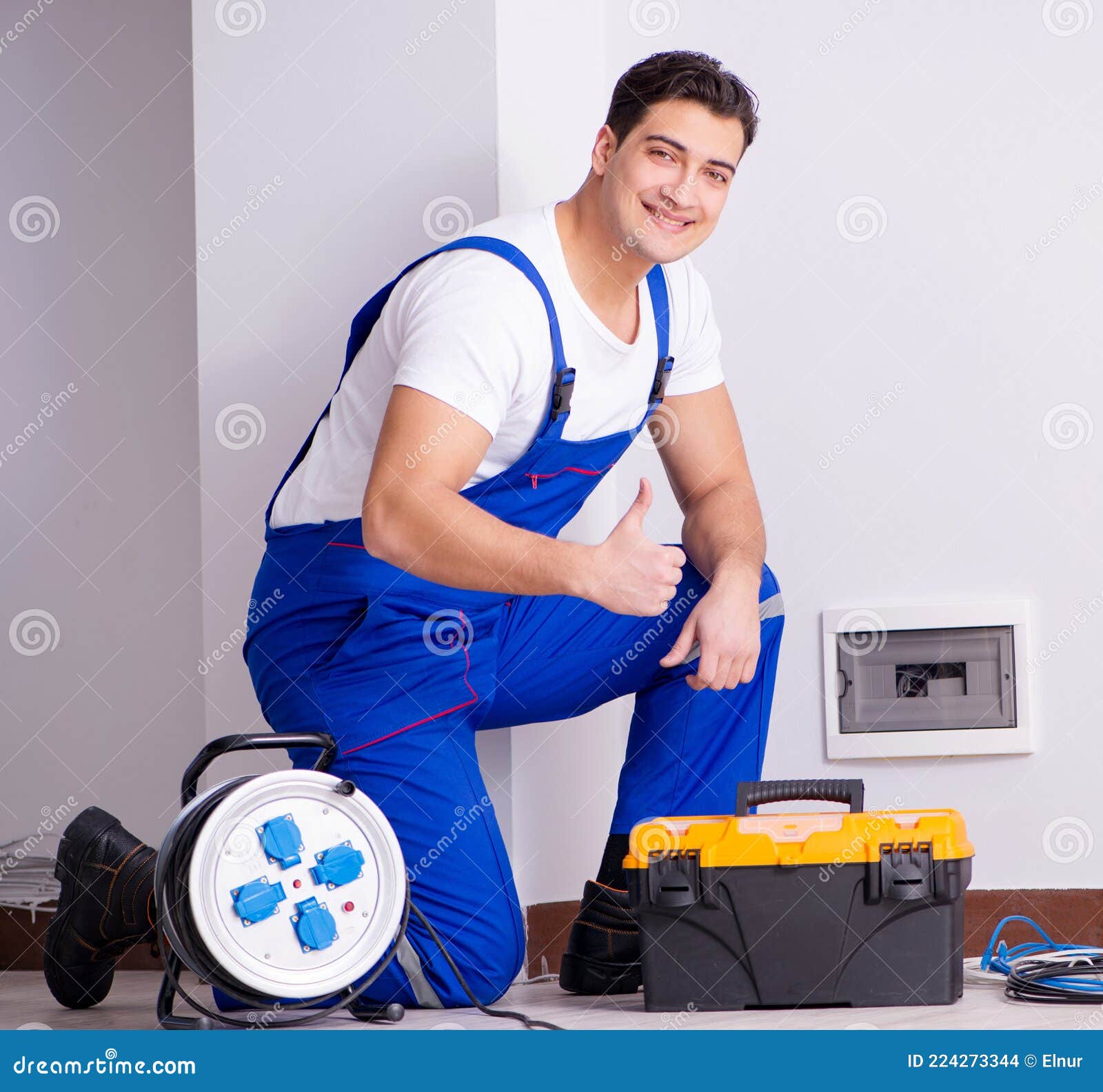Man Doing Electrical Repairs at Home Stock Photo Image of cabling