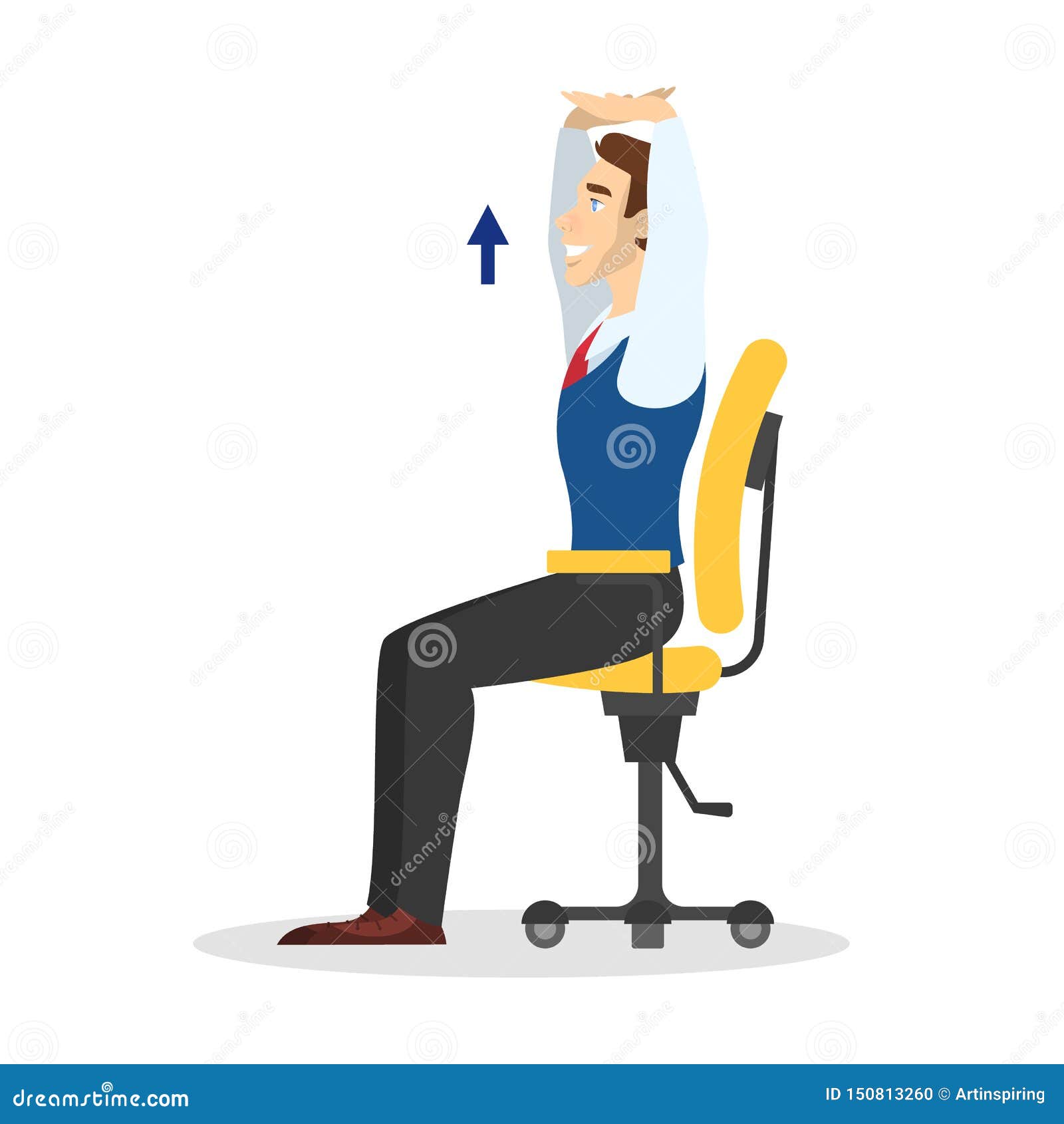 Office Chair Corporate Workout Vector Illustration On White