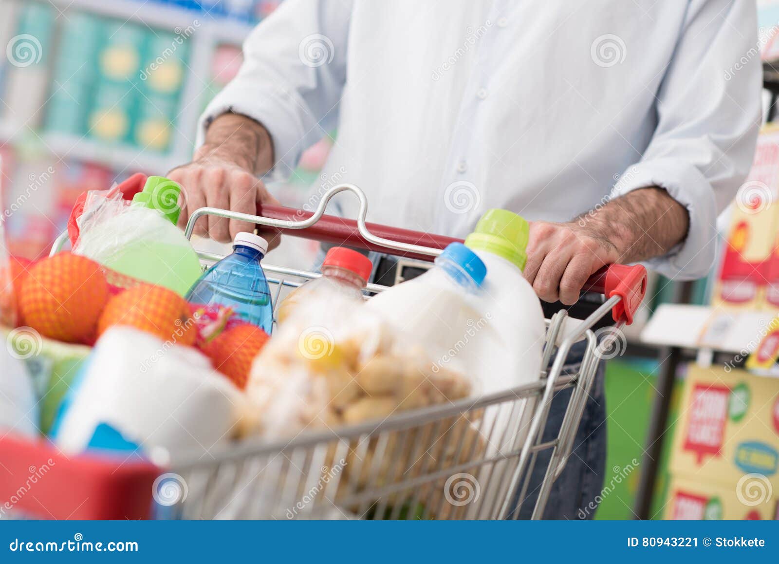 man doing grocery shopping