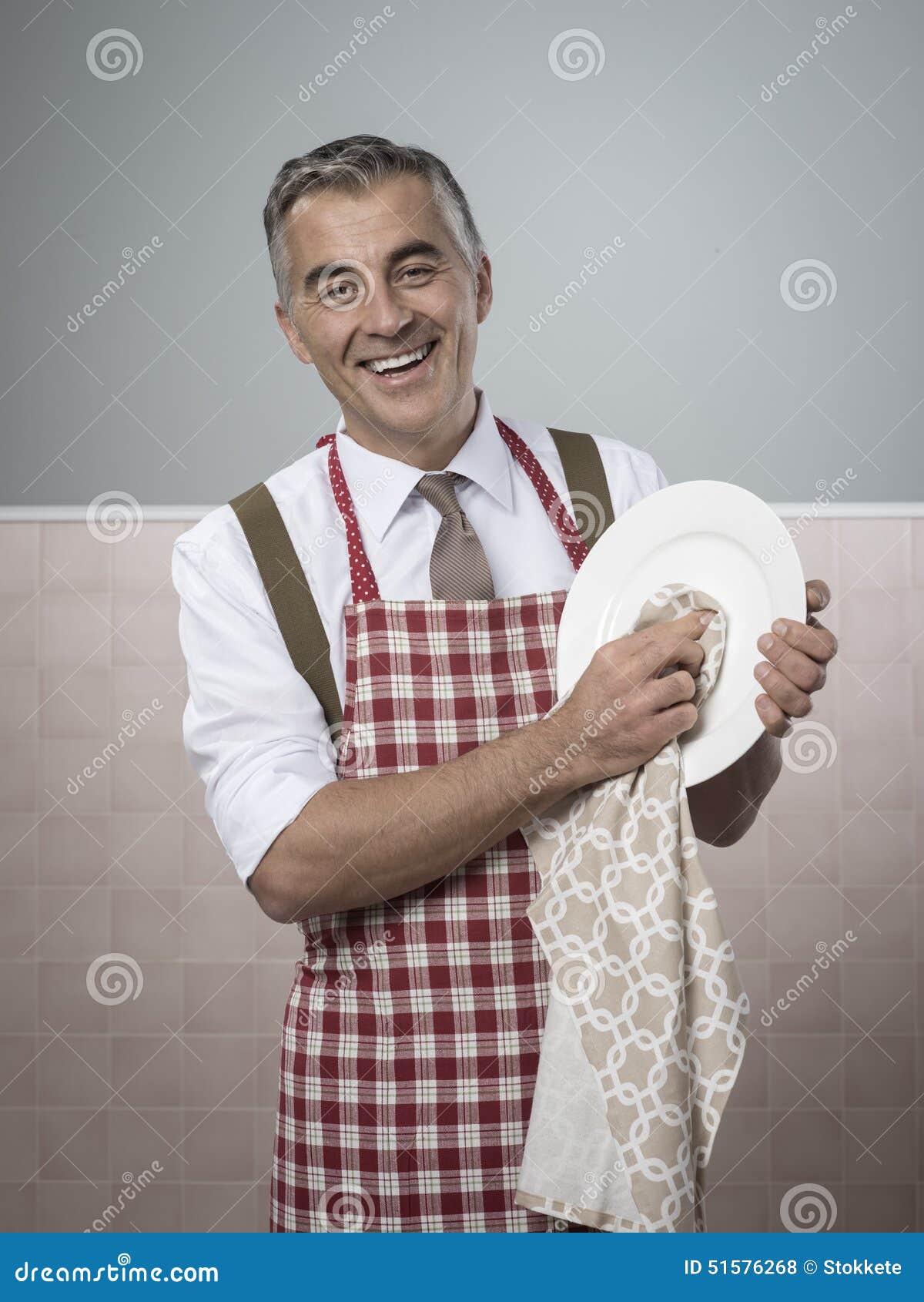 man doing household chores