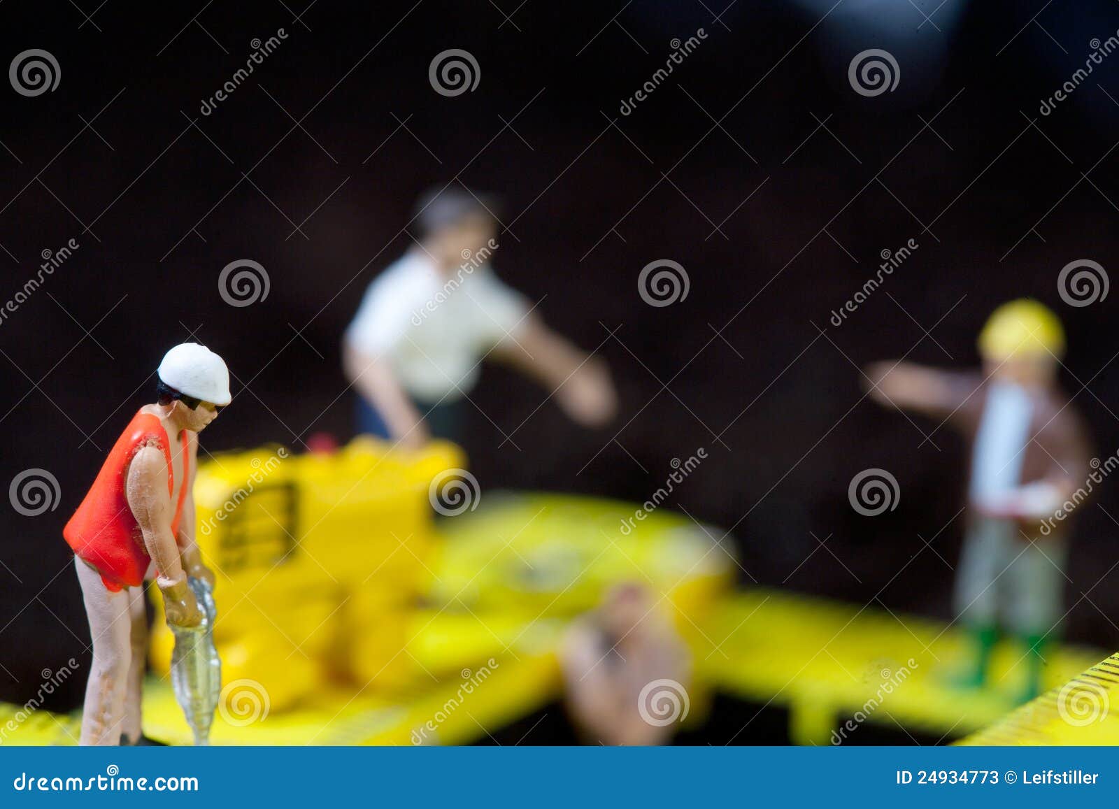 Man Doing Road Maintenance with a Hammer Drill Stock Image Image of