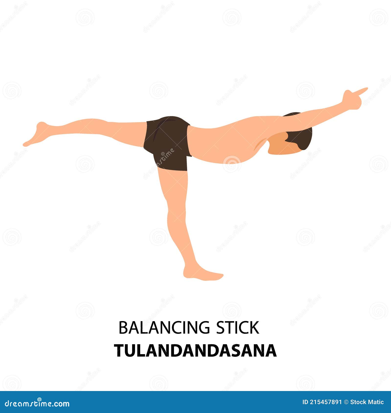 Man Doing Yoga Balancing Stick Pose or Tulandandasana Stock Vector -  Illustration of person, design: 215457891