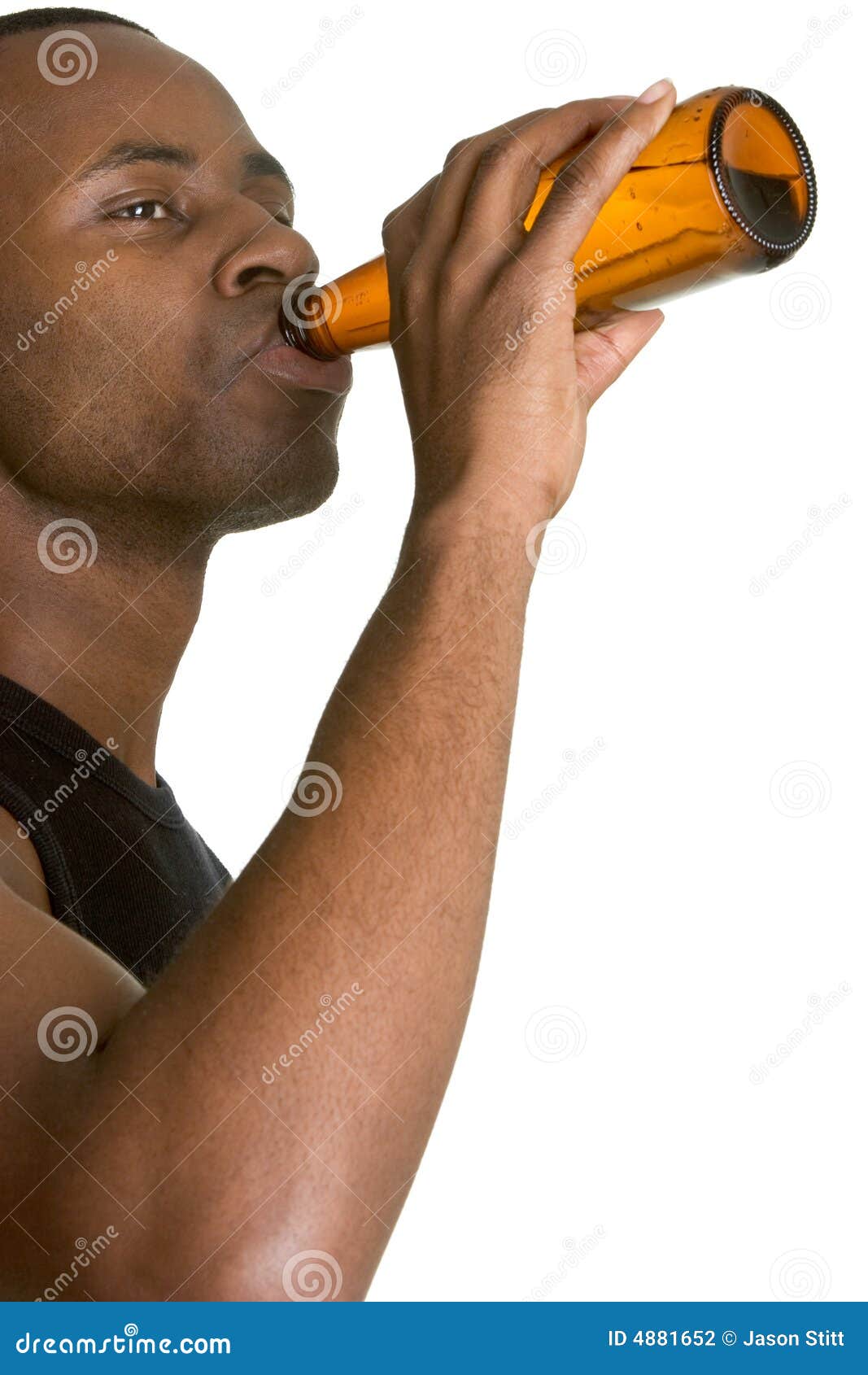Man Drinking Beer stock photo. Image of drinking, isolated 4881652