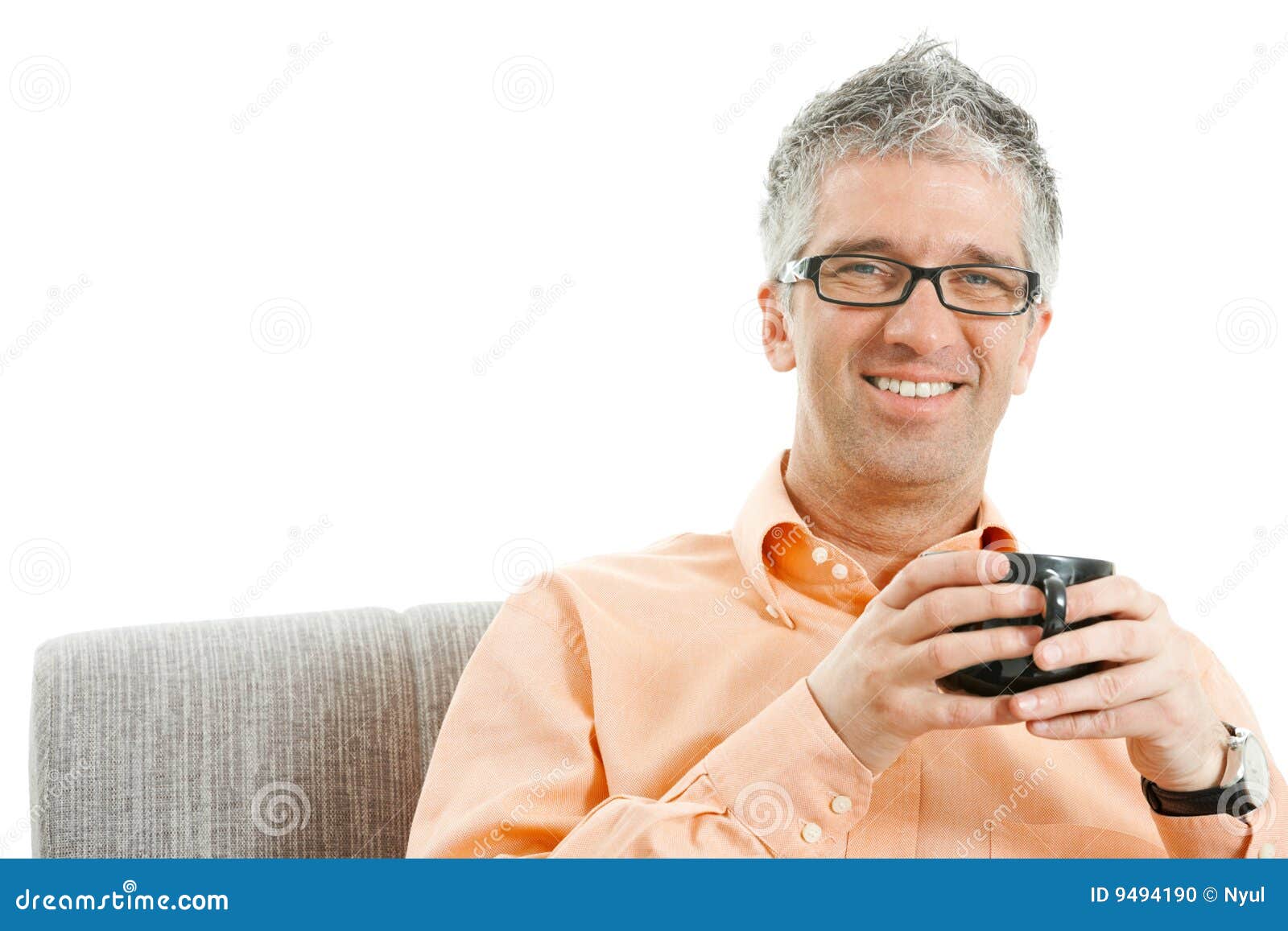Man drinking coffee stock photo. Image of holding, caucasian 9494190