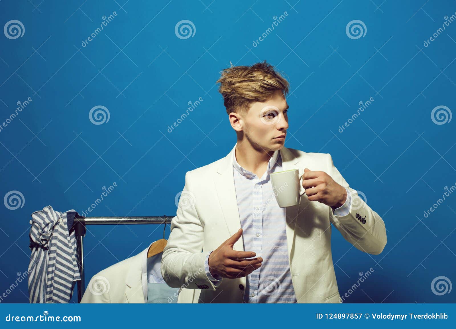 Man Drinking Morning Coffee Stock Image Image Of