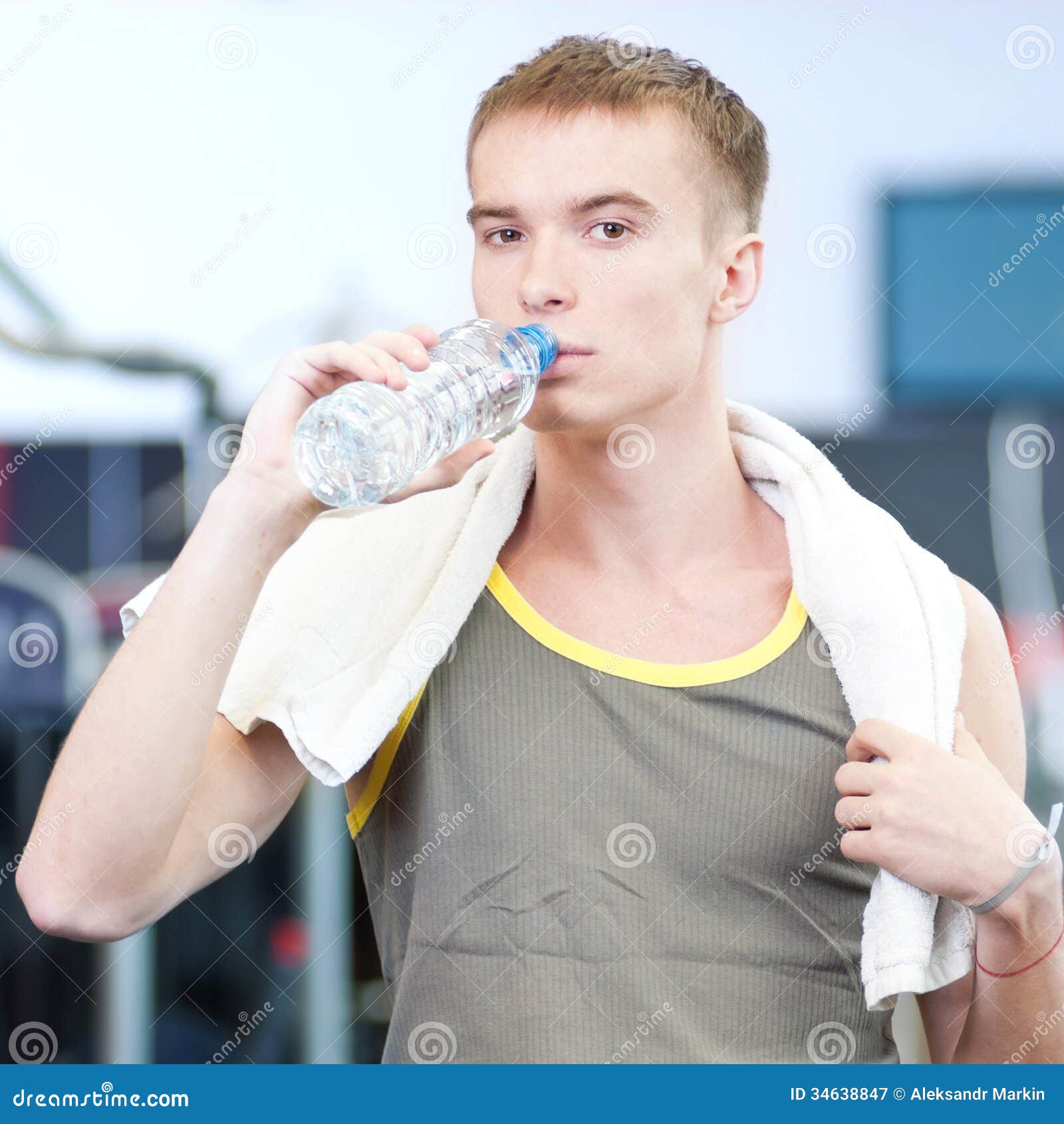 Man Drinking Water after Sports Stock Image Image of health, concept