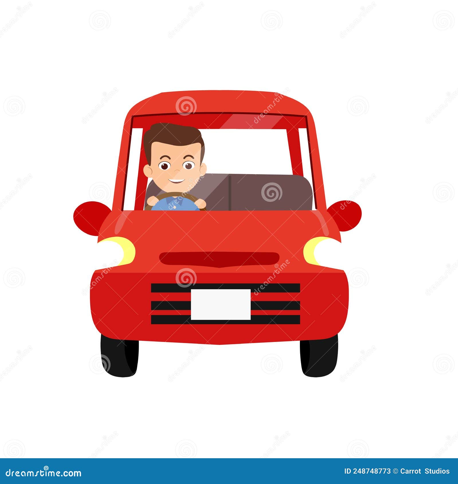 Man driving car clipart stock vector. Illustration of young - 248748773