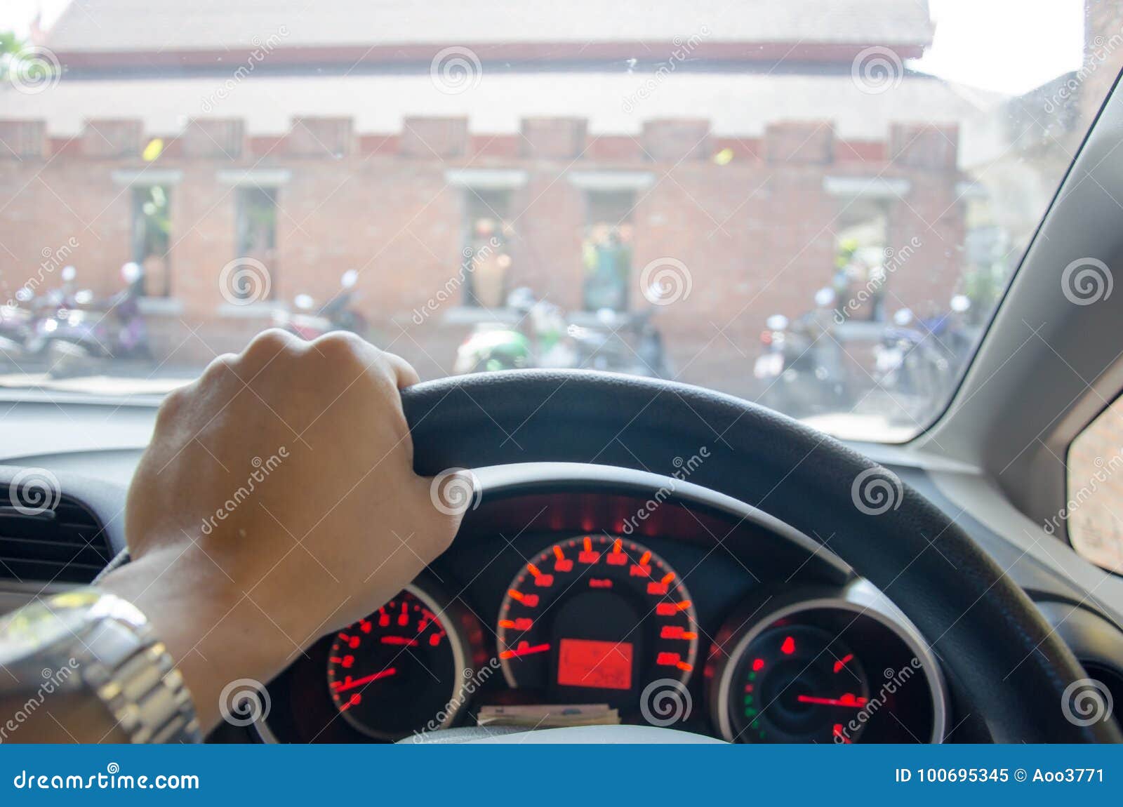 Hands Grip the Steering Wheel Stock Image Image of speedometer