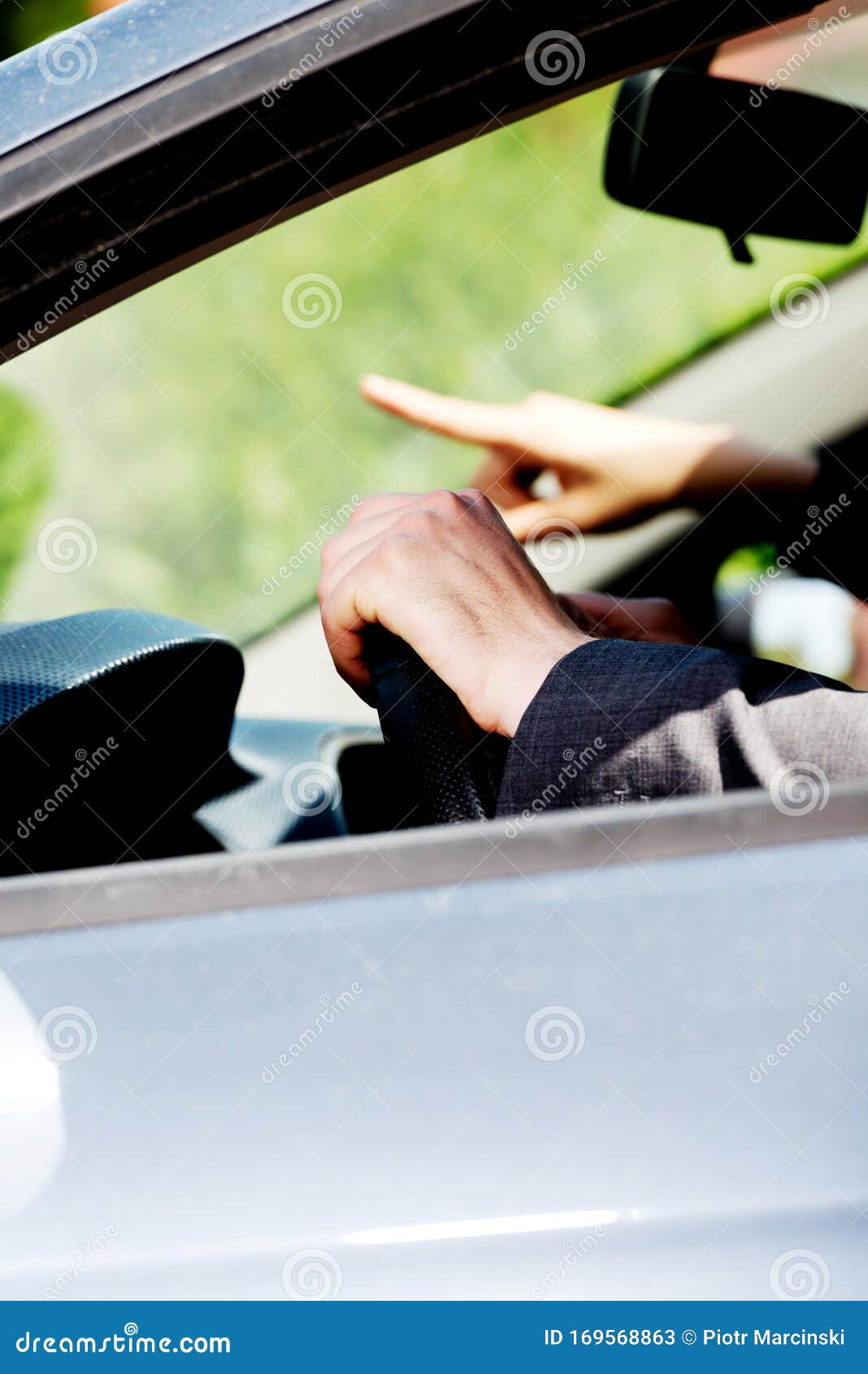 Man Driving in Right Direction Stock Image - Image of point, girlfriend ...