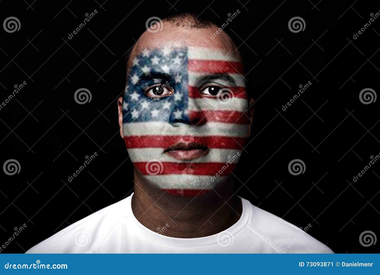 man with eeuu flag