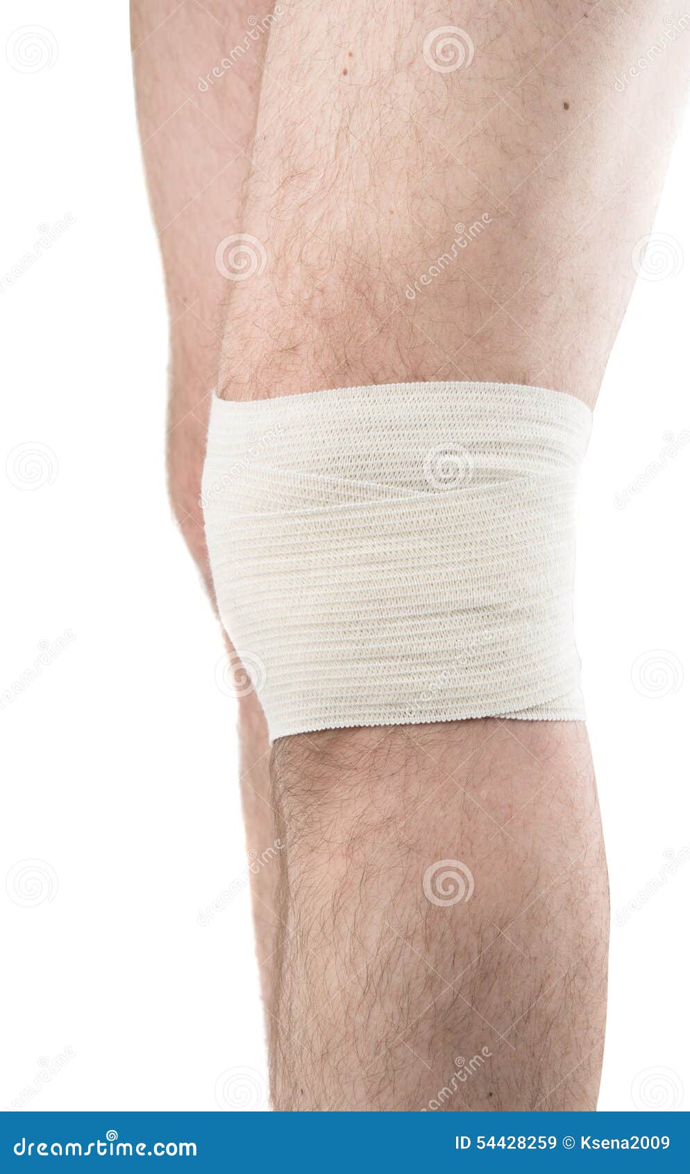 Man with Elastic Bandage on Knee Stock Image Image of bandage, young