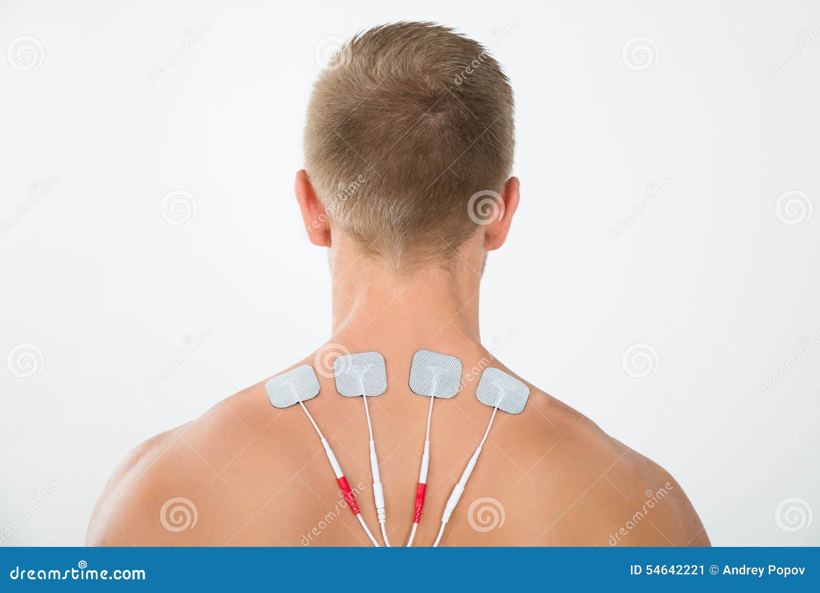 Man with Electrodes on Neck Stock Image Image of electrotherapy