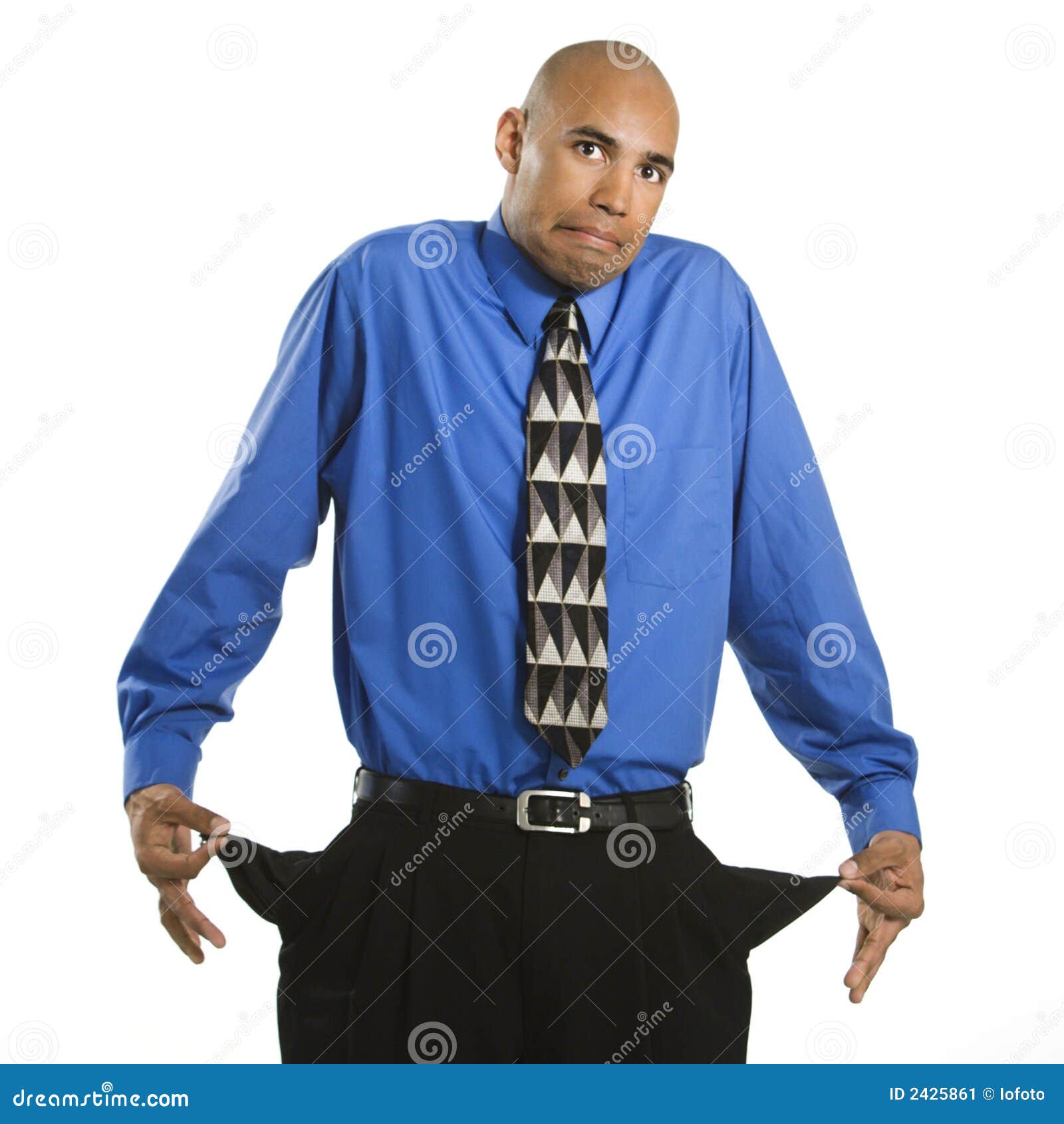 Man with empty pockets. stock image. Image of american - 2425861