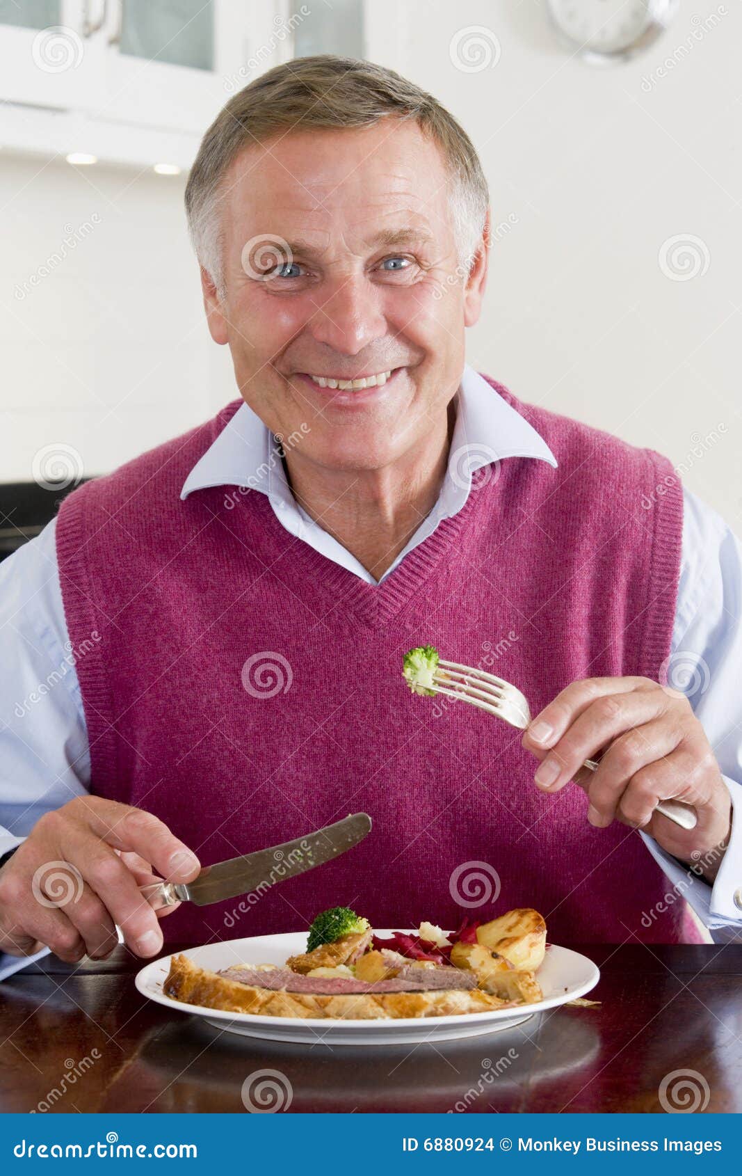 Man Enjoying Healthy Meal, Mealtime Stock Photo Image of clothing