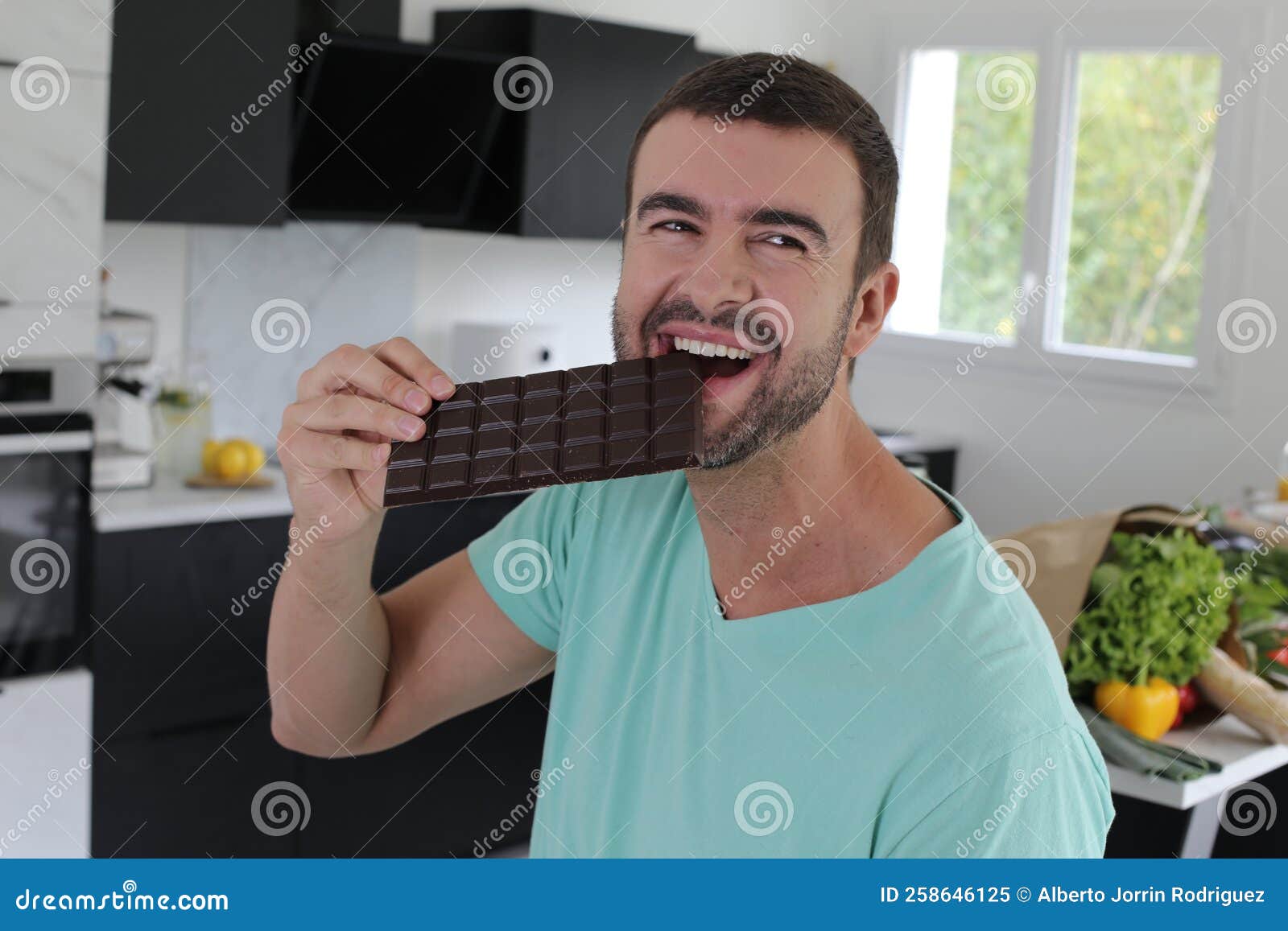 Man Enjoying Some Delicious Chocolate Stock Image Image of dessert