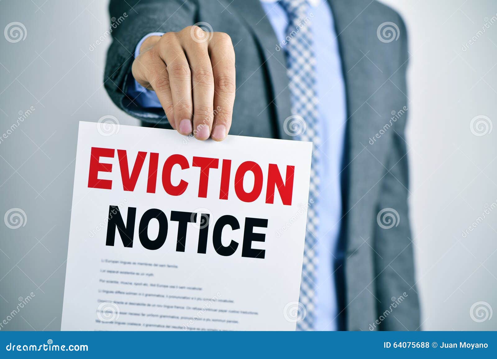man with an eviction notice