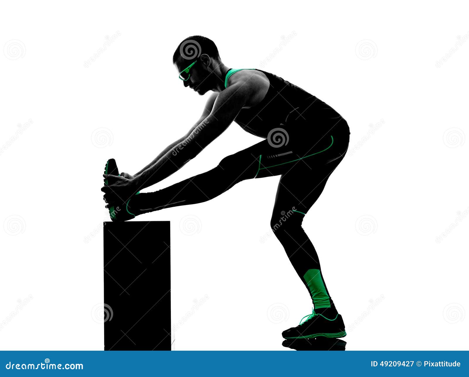 man exercises stretching warming up fitness silhouette